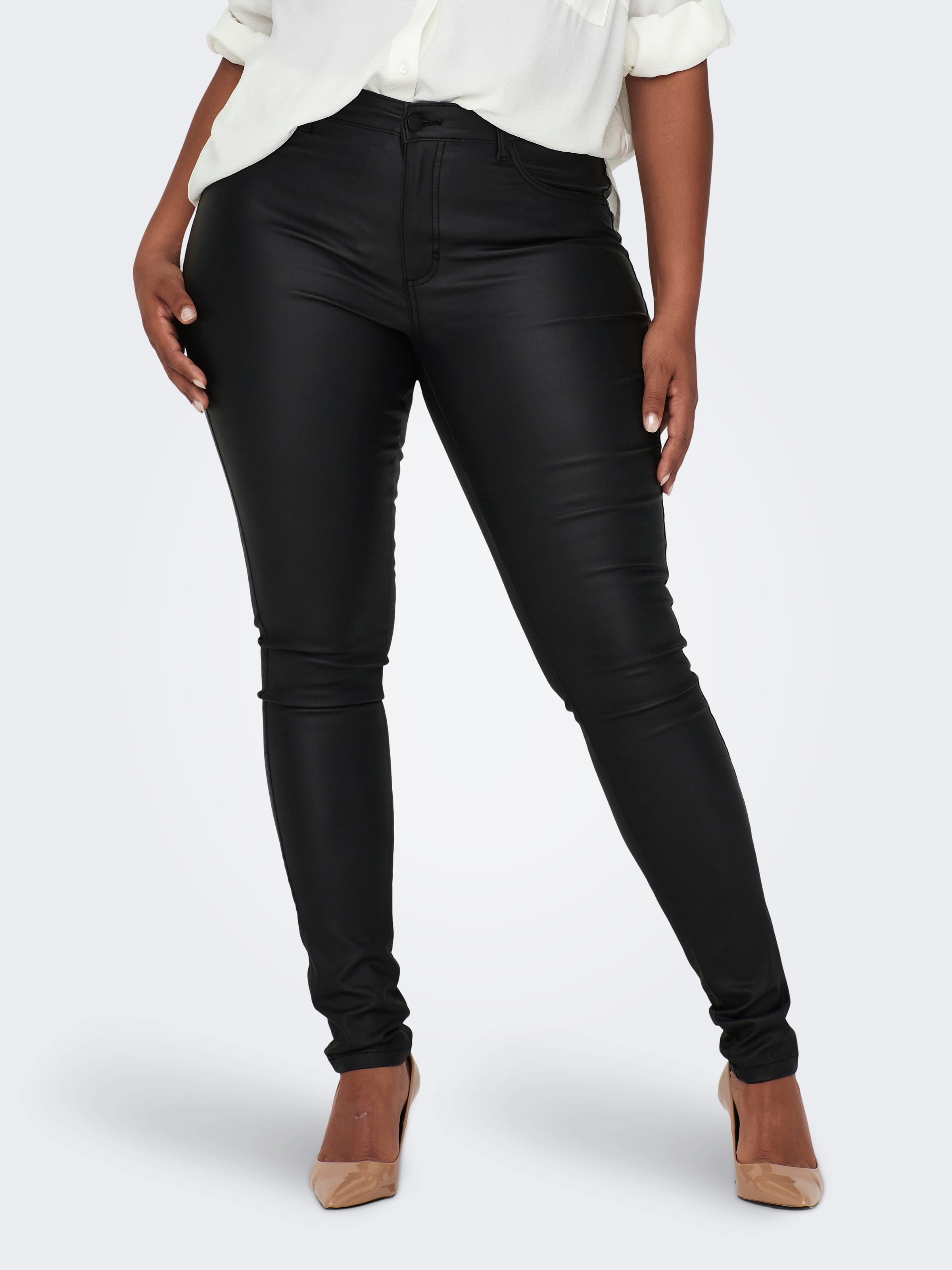 ONLY CARMAKOMA Skinny-fit-Jeans "CARPUNK REG SK COATED PANTS", mit edel glä günstig online kaufen
