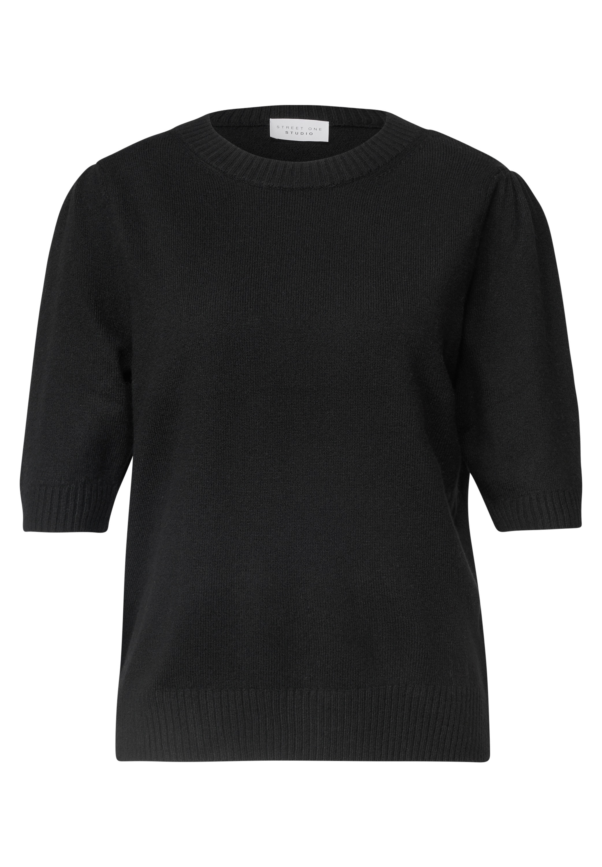 STREET ONE STUDIO Kurzarmpullover mit gerafften Ärmeln