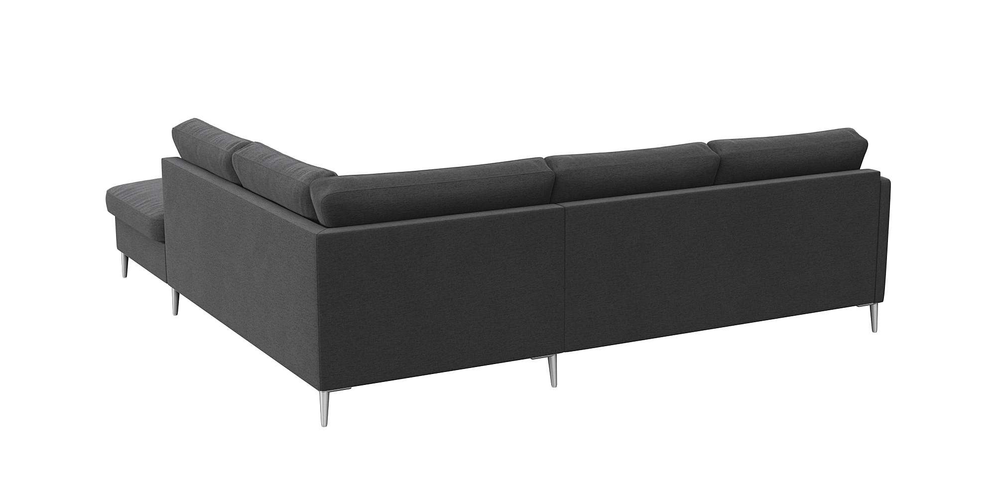 FLEXLUX Ecksofa »Fiore, L-Form«, schmale Armlehnen, Füße alufarben, B/T 234/225 cm, Kaltschaum im Sitz