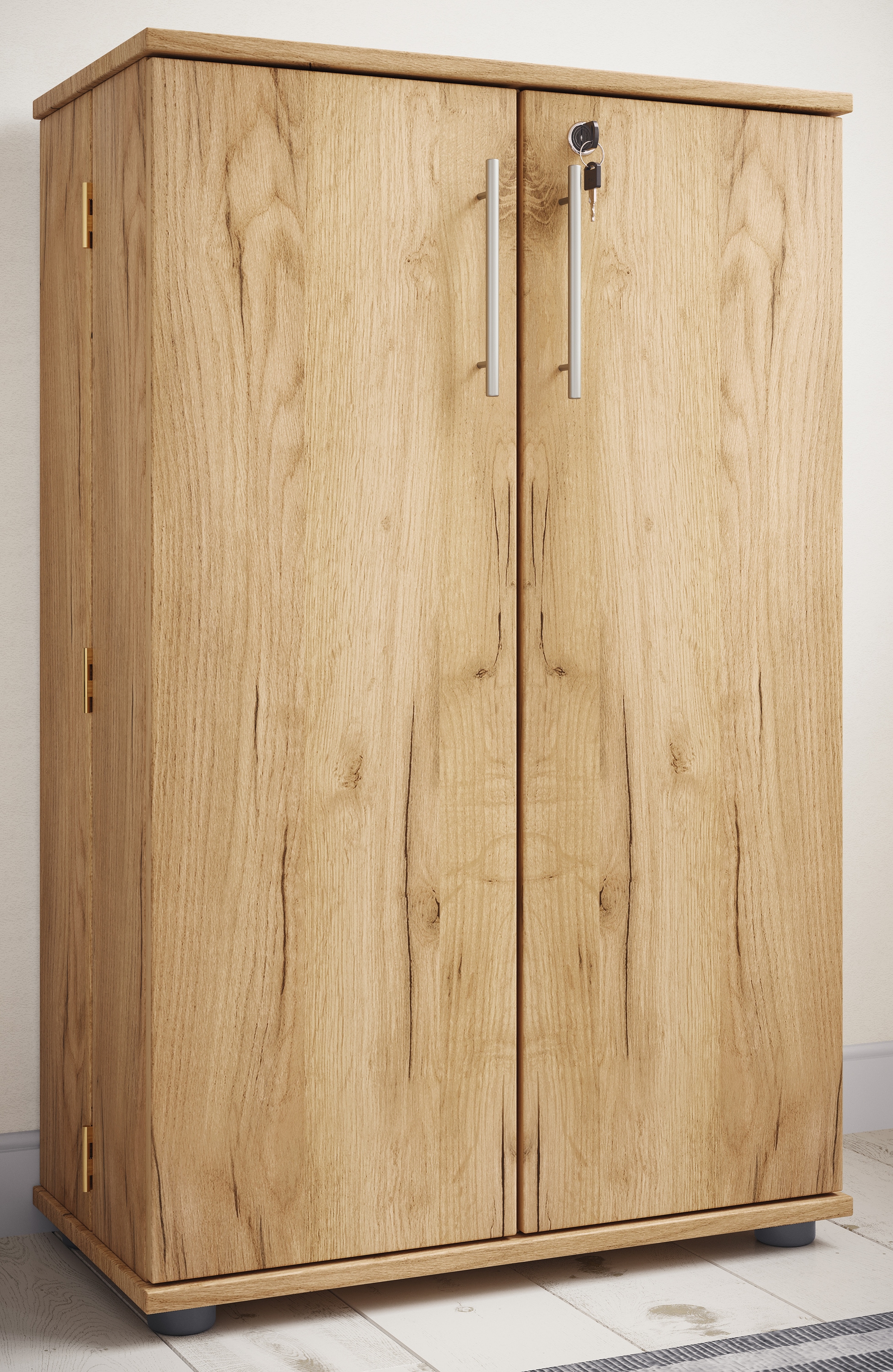 VCM Media-Regal »VCM Holz CD DVD Stand Regal/Schrank | platzsparender CD Schrank mit 2 abschließbaren Türen für 600 CDs oder 260 DVDs oder 144-Videos | Maße: H. 93 x B. 60 x T. 31 cm | 20 variable Einlegeböden ¿ Engalo XL«