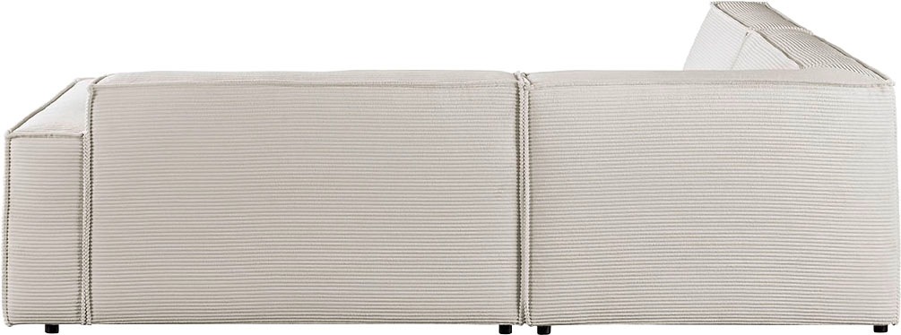 3C Candy Ecksofa »Matteo in elegant, kubischer Formensprache, bequem, L-Form«, mit auffälliger Kedernaht, Cord-Bezug, Lounge-Charakter