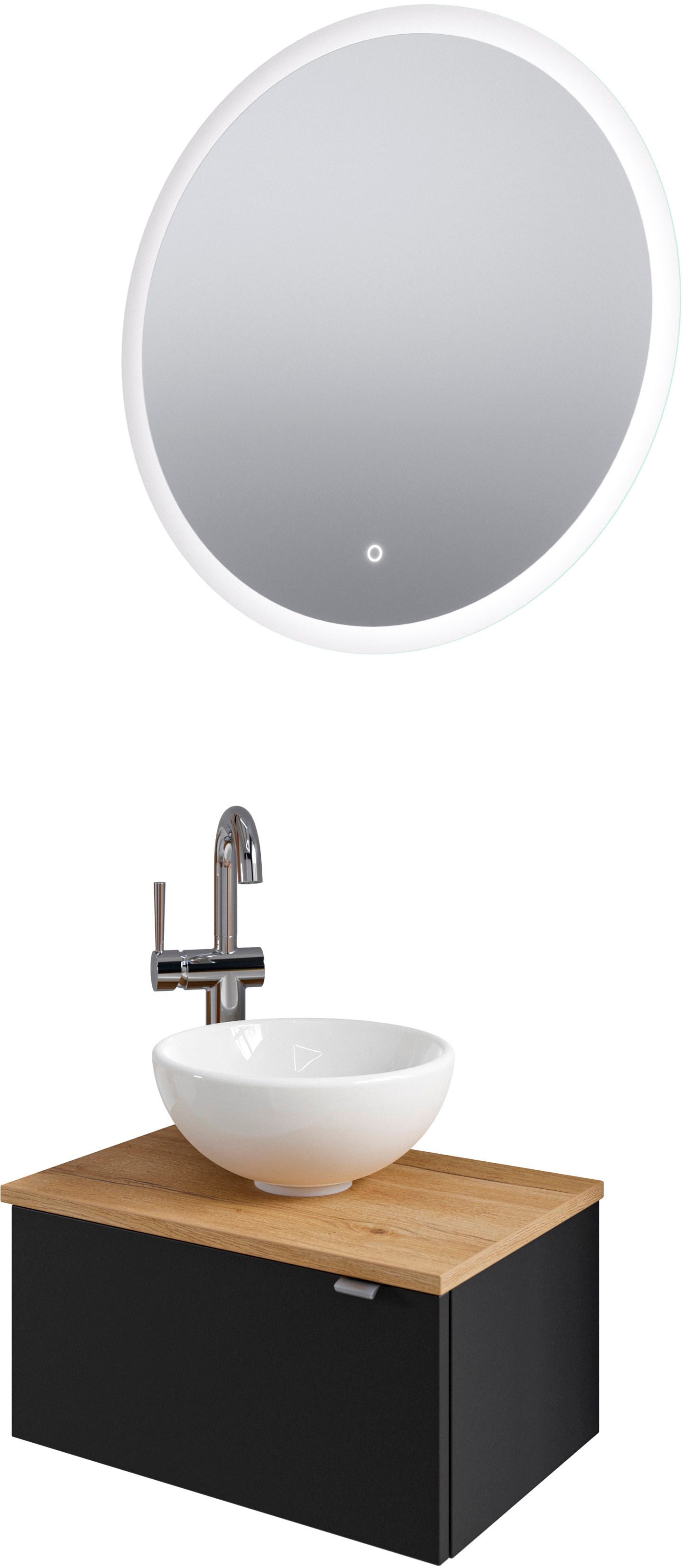 Saphir Badmöbel-Set "Serie 6915" 4 Stk. tlg. Gäste-Bad, mit LED-Spiegel und günstig online kaufen