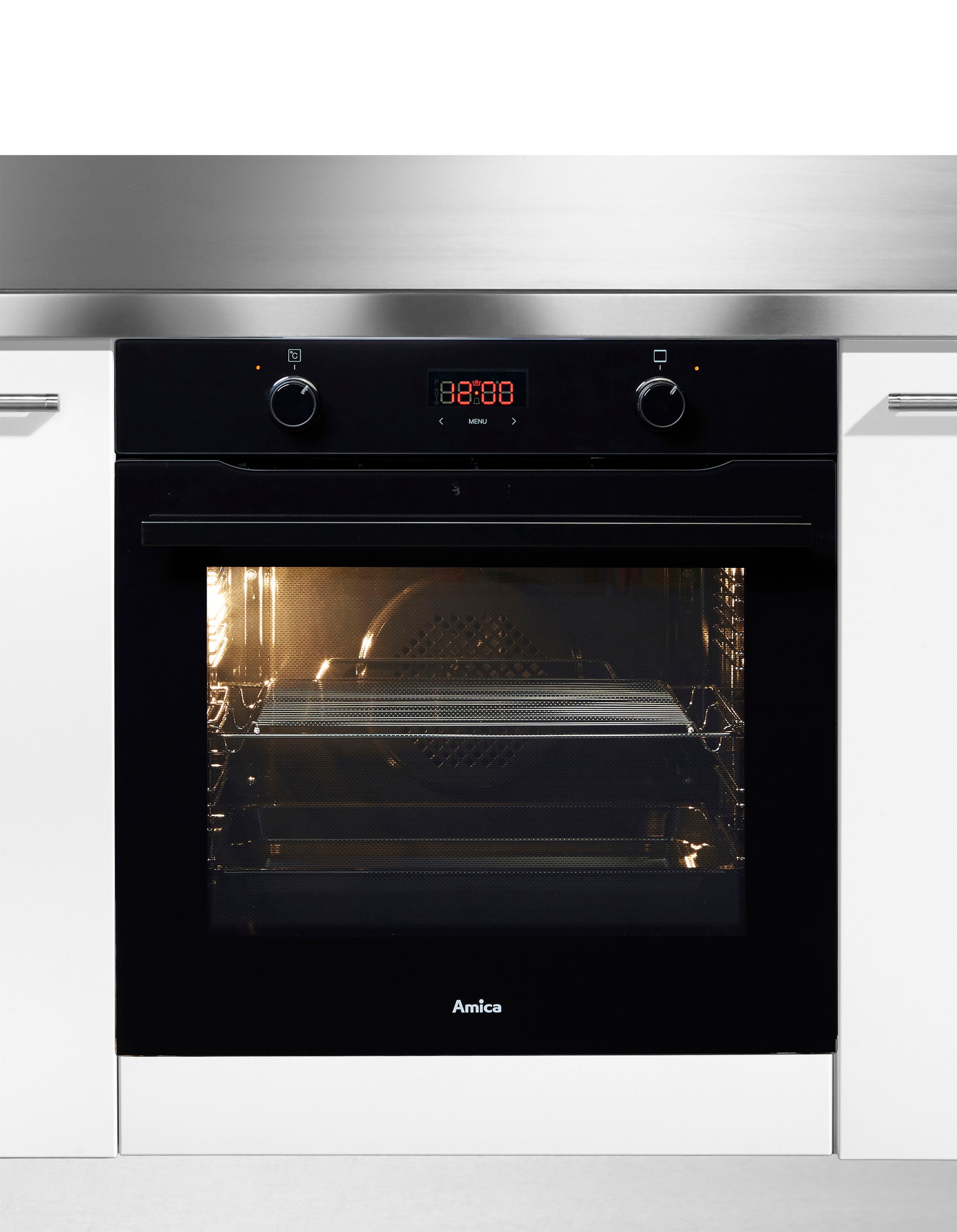 Amica Einbaubackofen »EBX 943 600 S«, EBX 943 600 S, mit Teleskopauszug nachrüstbar, Steam Clean