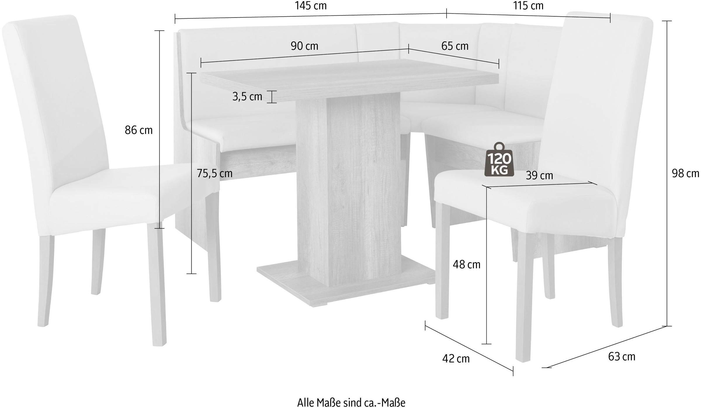 INOSIGN Eckbankgruppe »Hamburg K«, (Set, 4 tlg.), (4-teilig)