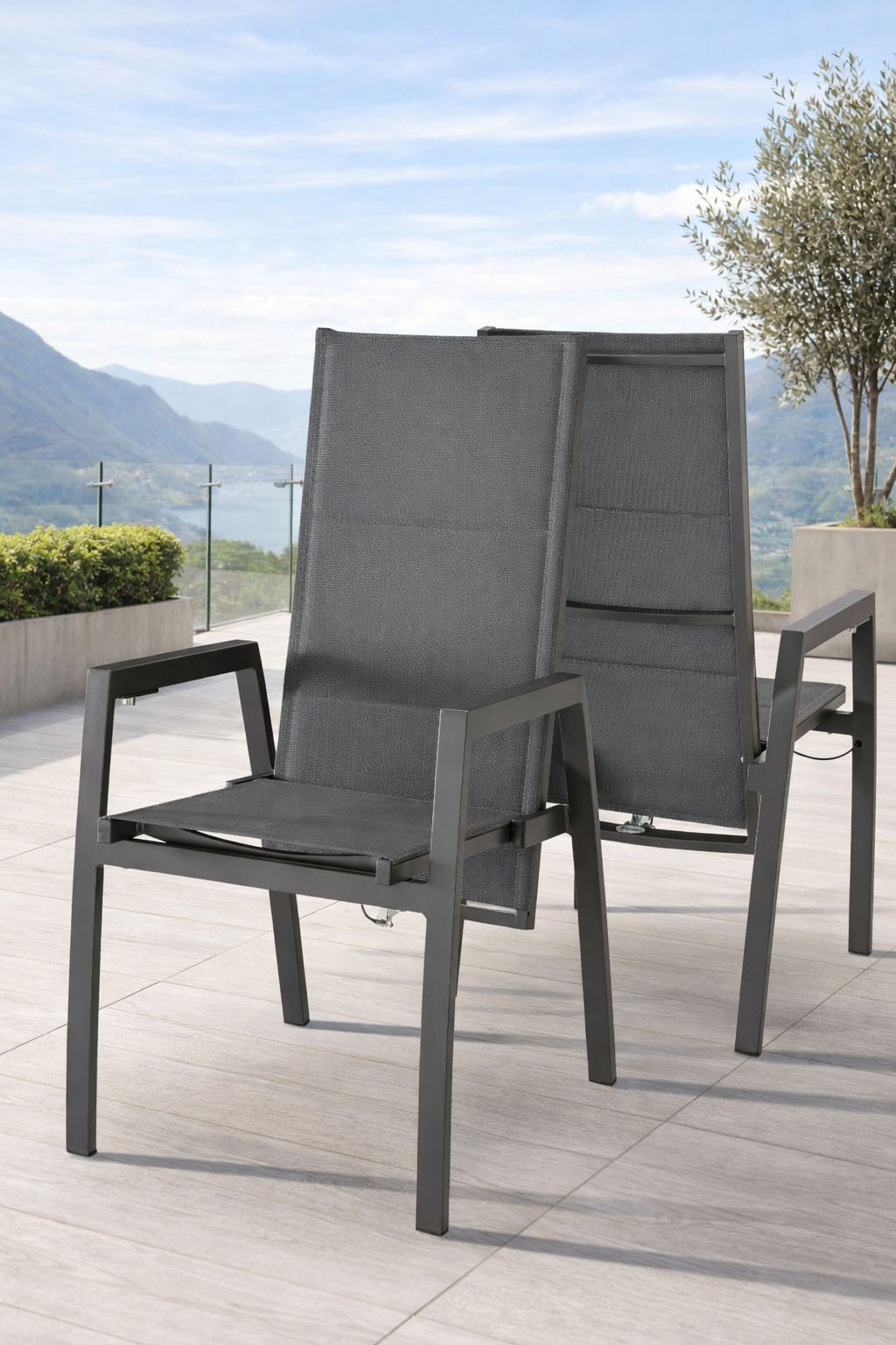 Destiny Garten-Essgruppe »COSTA HL SAN MARINO« Set, 5 tlg. 4 Hochlehner + rechteckiger Tisch, 180 x 90 cm