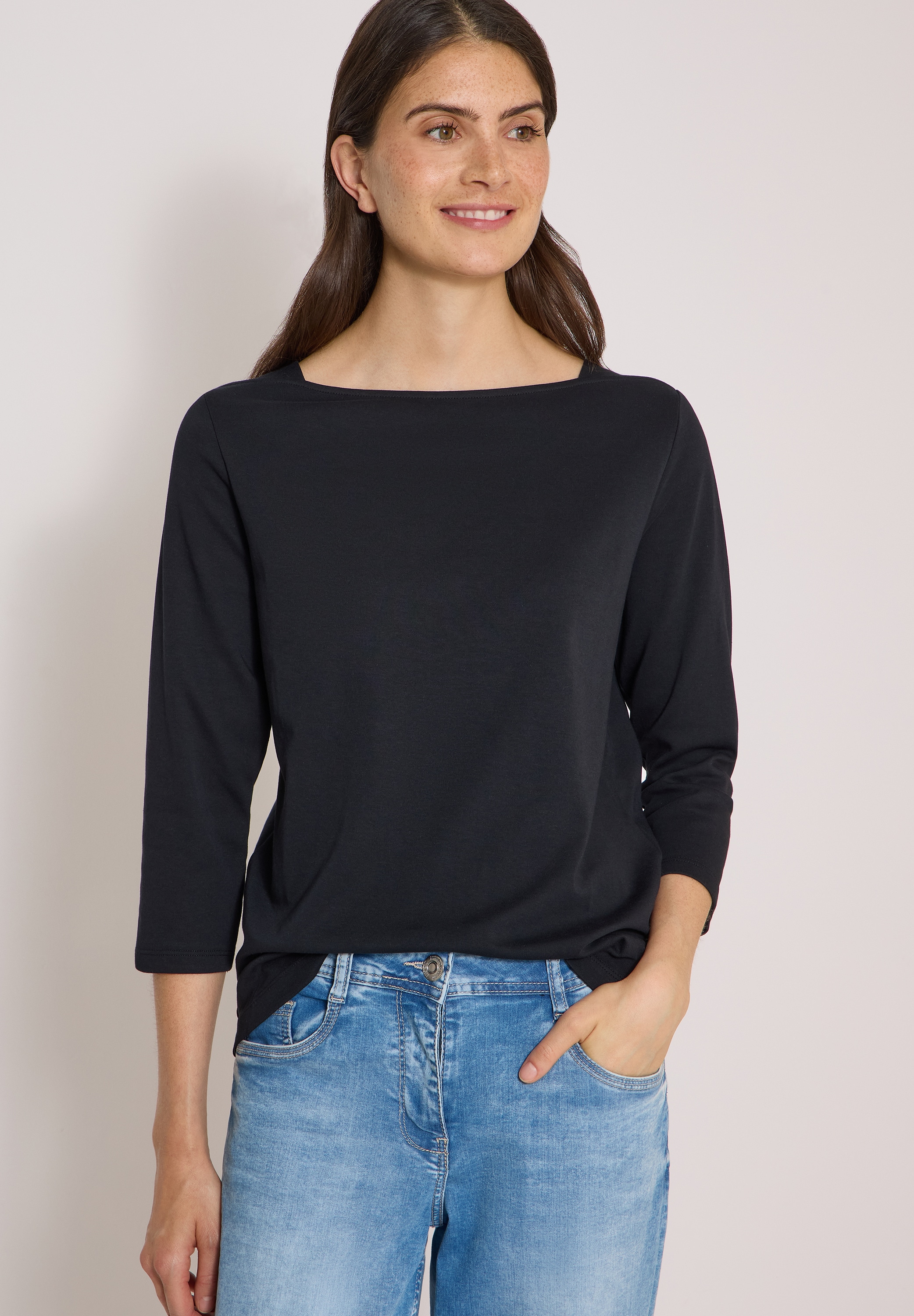 Cecil 3/4-Arm-Shirt aus reiner Baumwolle