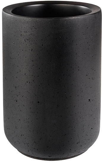 APS Wein- und Sektkühler "Element, Maße ca. Ø 12 cm, Höhe 19 cm, Innendurchmesser ca. 9,5 cm", H:19cm Ø:12cm, schwarz, Eiskübel, aus Naturstein, für