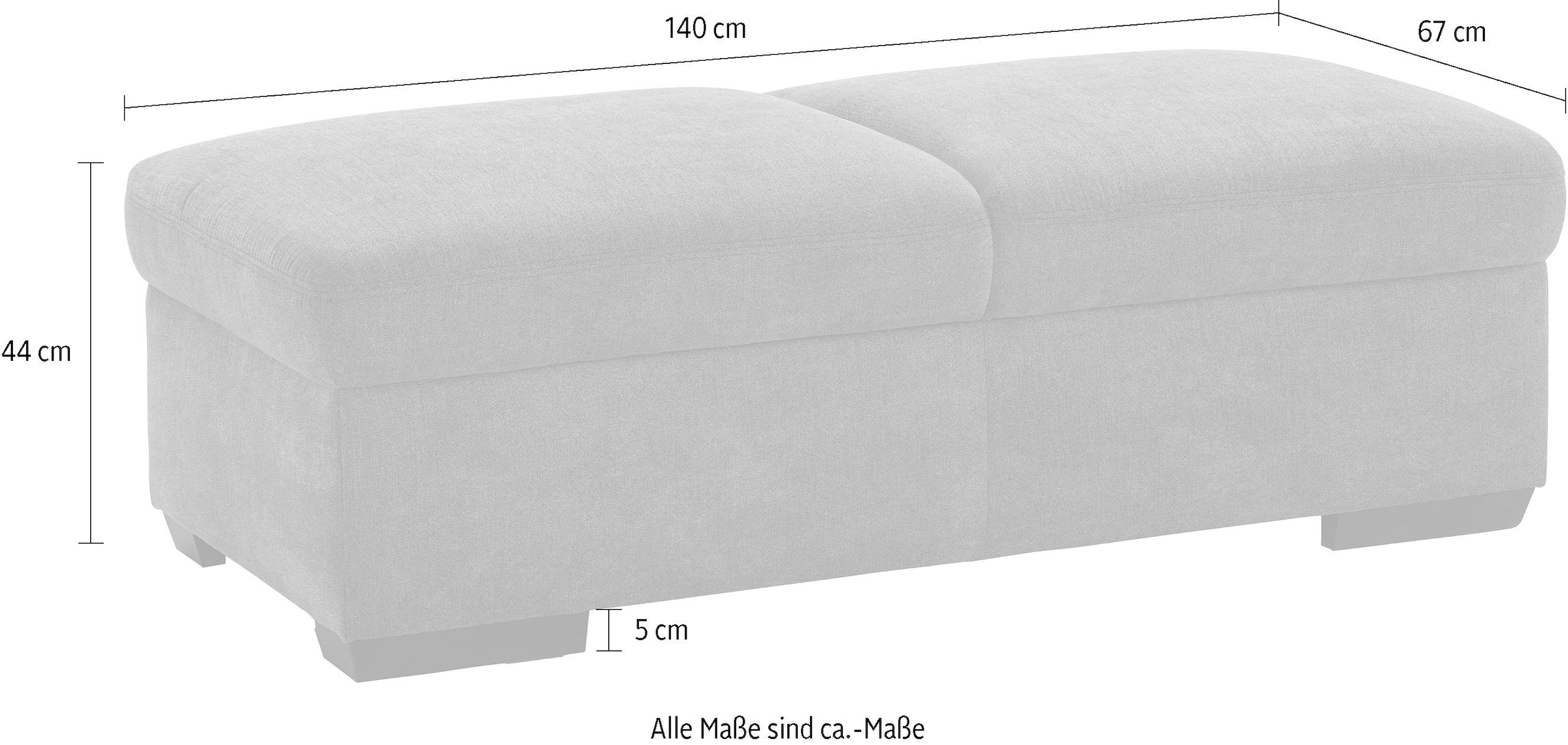 exxpo - sofa fashion Hocker »Salerno, Bankhocker mit tollem Sitzkomfort«, zeitlos und elegant