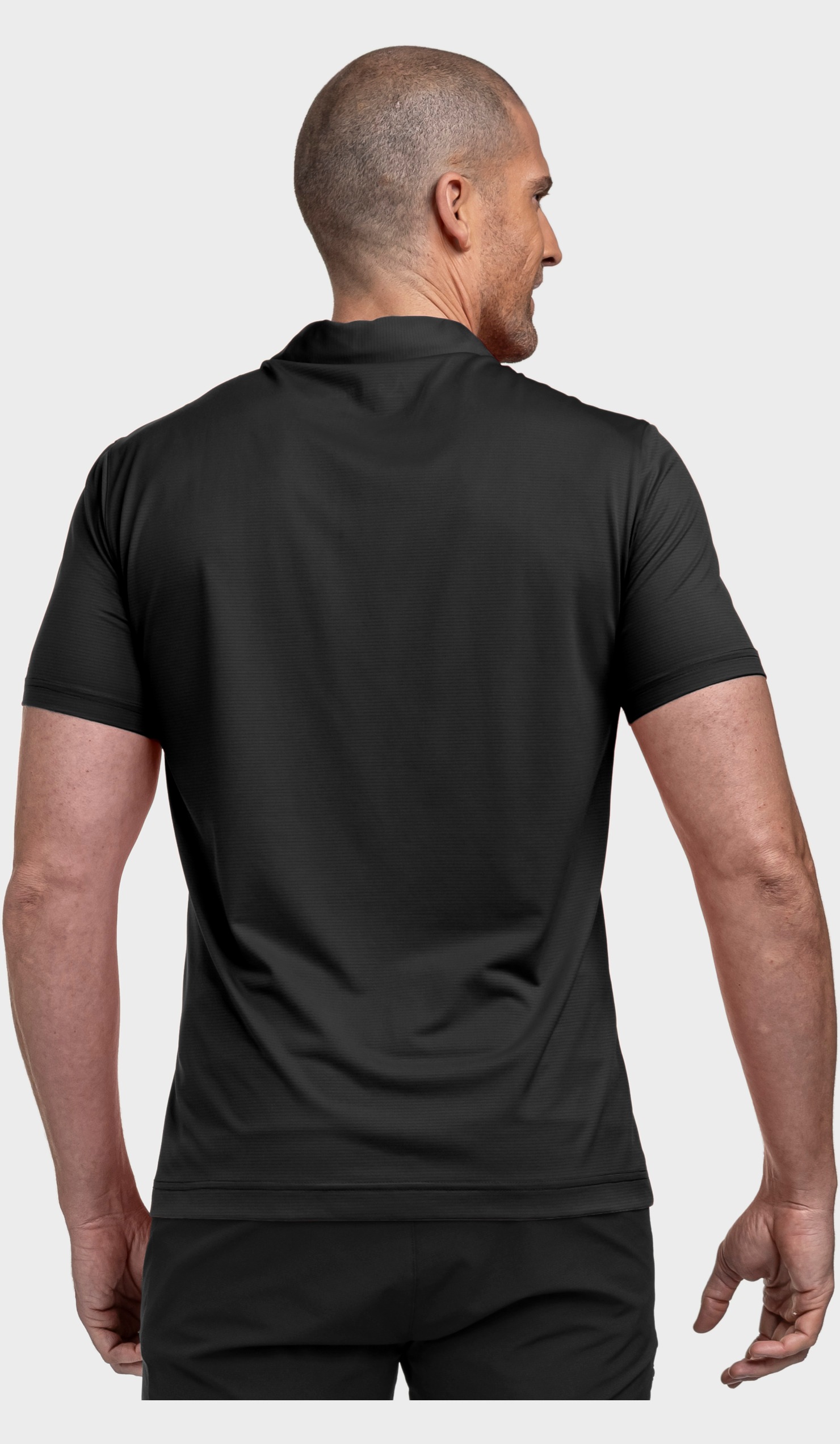 Poloshirt SCHÖFFEL "CIRC Polo Shirt Tauron M", Herren, Gr. 48, 9990, schwarz, Oberstoff: 100% Polyester, V-Ausschnitt, Shirts 3