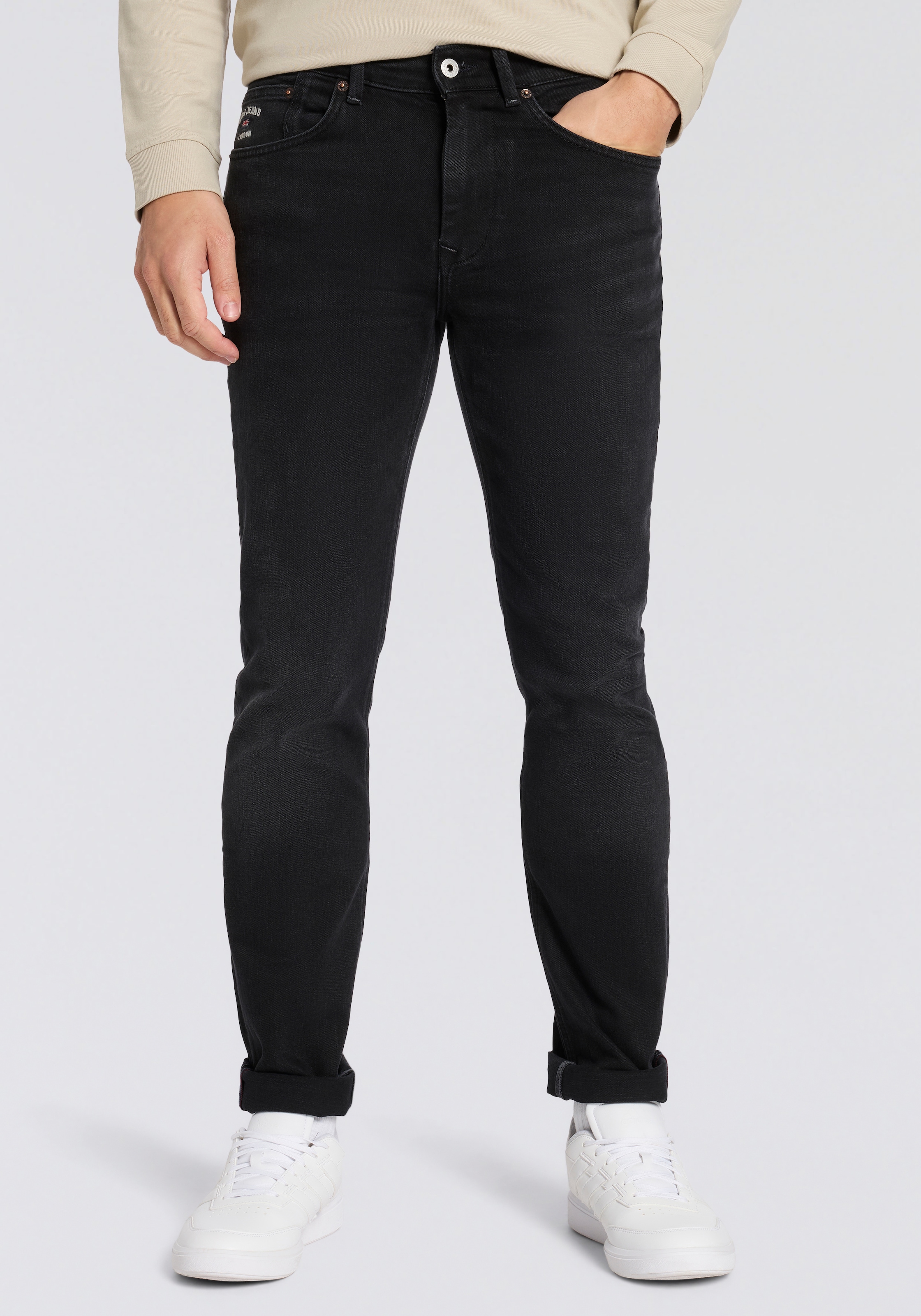 Pepe Jeans Slim-fit-Jeans "SLIM JEANS HATCH FS WASHED BLK" im 5-Pocket-Stil günstig online kaufen