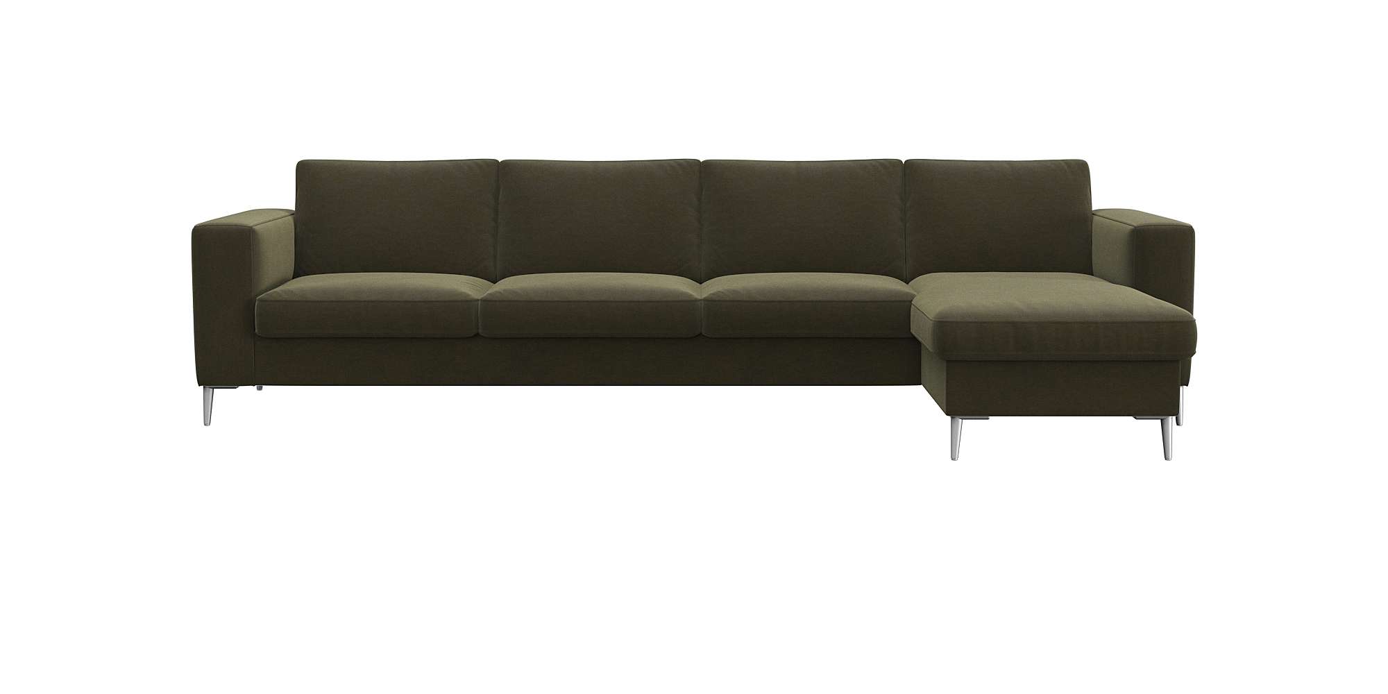FLEXLUX Ecksofa "Fiore, super Sitzkomfort durch Kaltschaum im Sitz, L-Form" breite Armlehnen, Füße Alu
