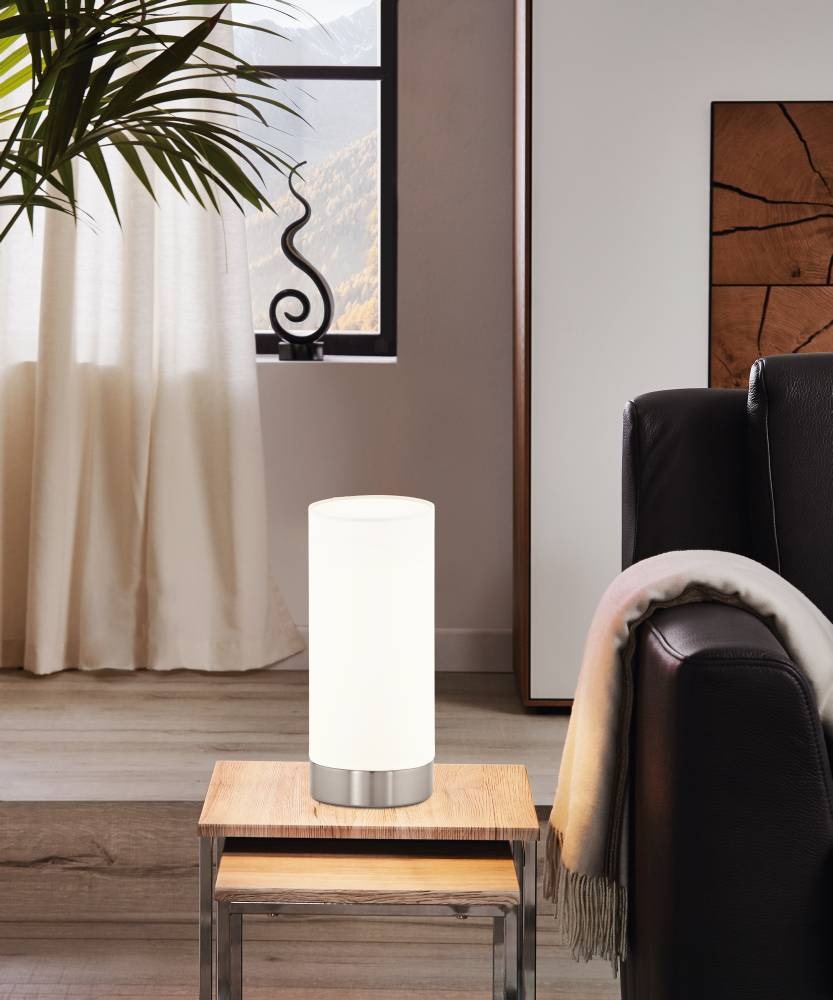 EGLO Tischleuchte »DAMASCO 1 Tischlampe, exkl.Leuchtmittel, Schalter am Kabel«, 1 flammig, Leuchtmittel E27 | Leuchtmittel wechselbar-ohne Leuchtmittel, Nachttischlampe, Schreibtisch, Büro, elegant und zeitlos, 21,5x10cm