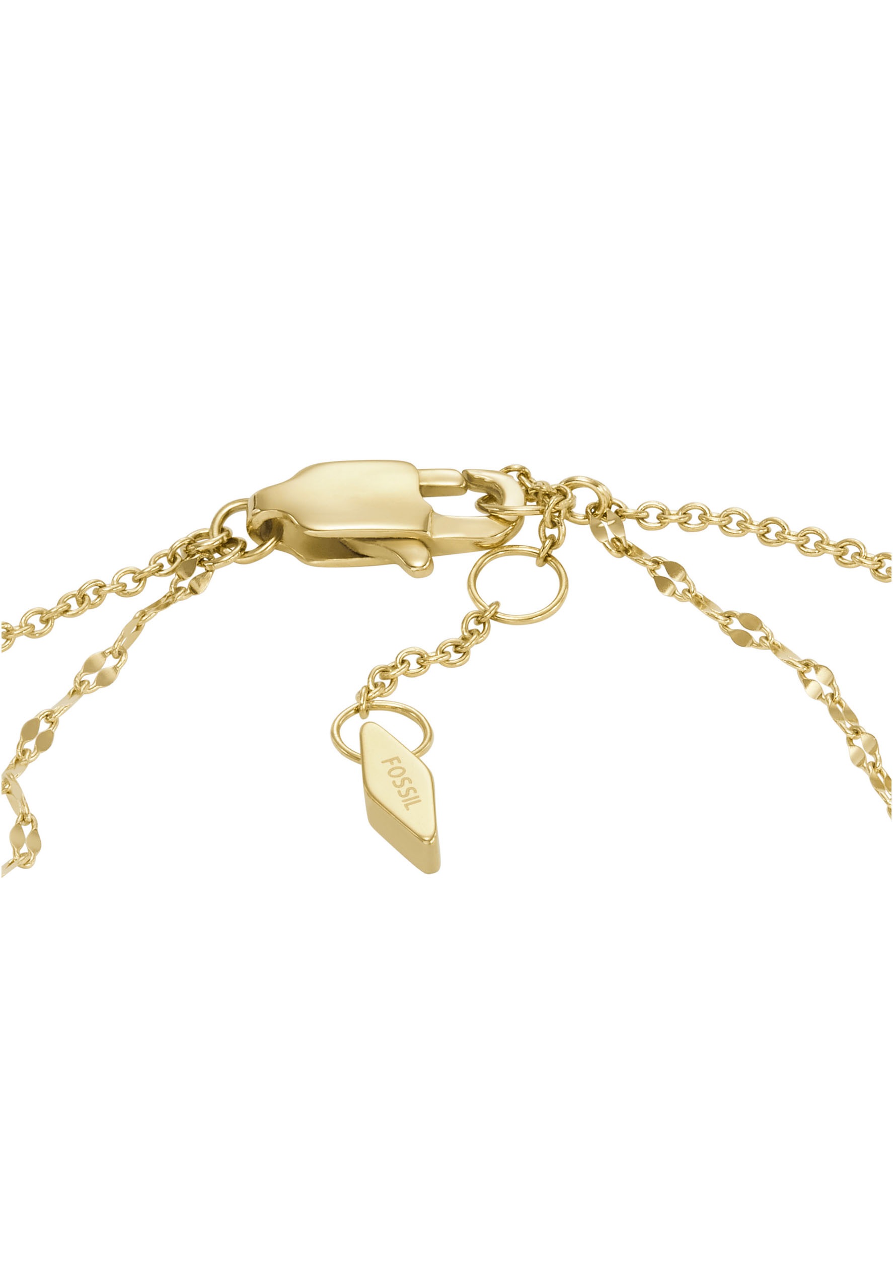Armband FOSSIL "Schmuck Geschenk Edelstahl Armschmuck JEWELRY Tropfen", gold (gelbgoldfarben, weiß), Armbänder, Damen, 19cm, Edelstahl, Armband, mit Perlmutt 4
