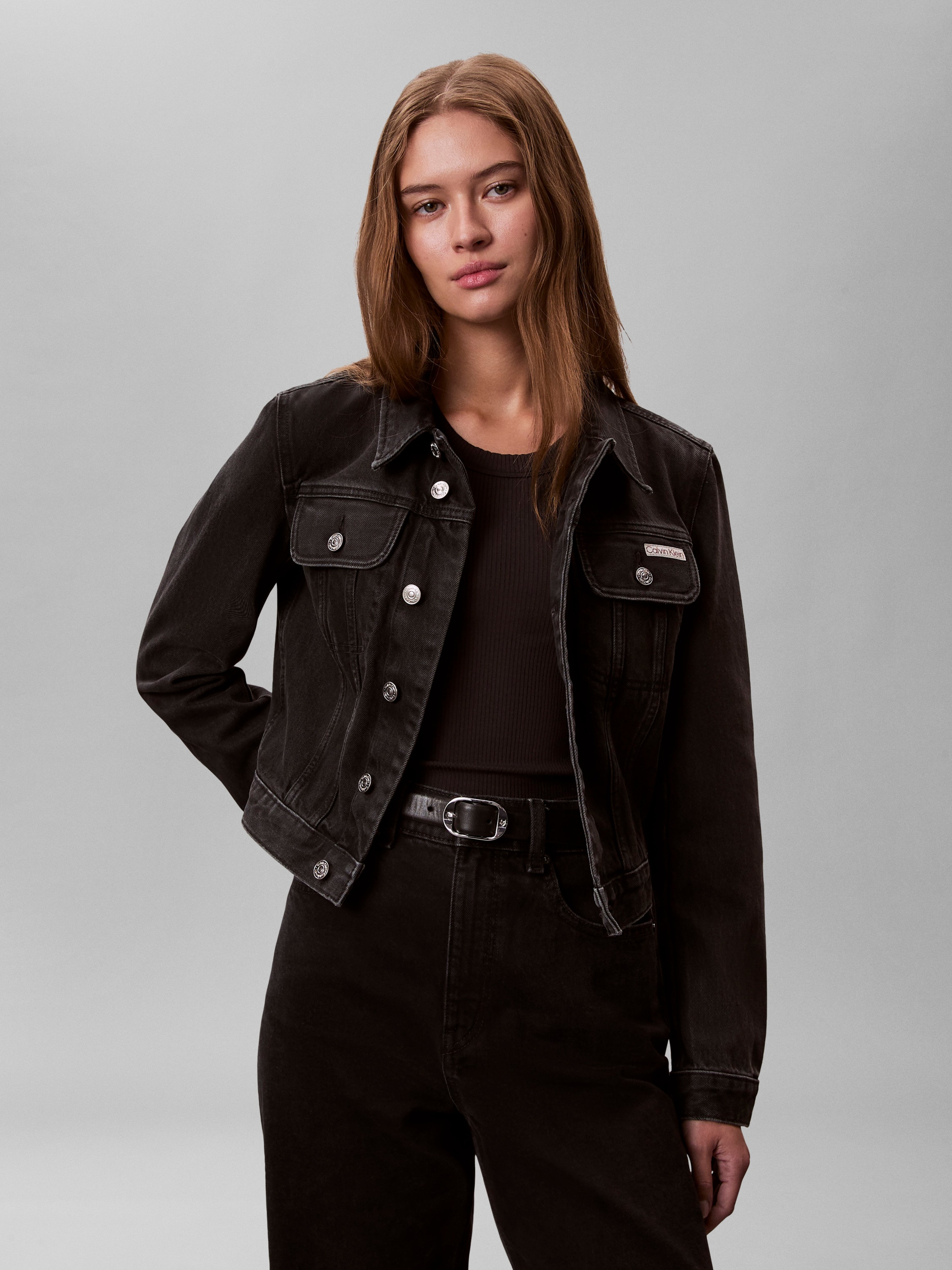 Calvin Klein Jeans Jeansjacke "CROP 90S" ohne Kapuze schmale, kurze Passfor günstig online kaufen