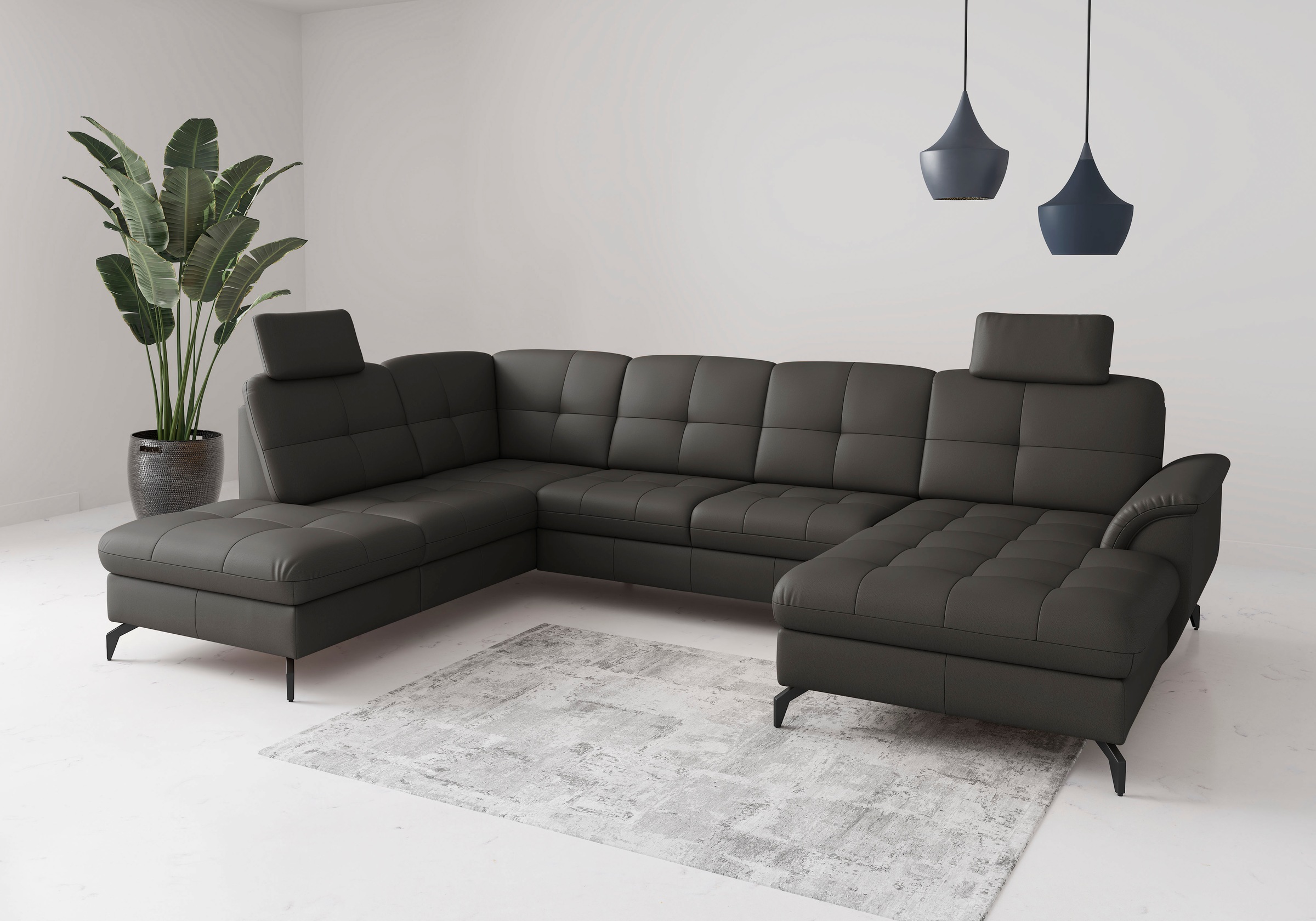 Wohnlandschaft SIT & MORE, T:212cmanthrazit, Sofas, "Zora"