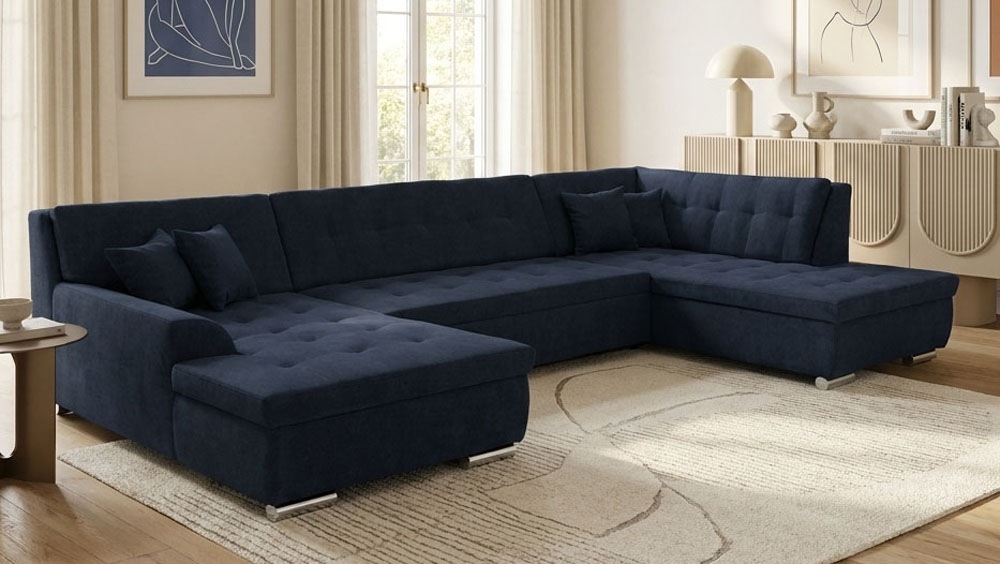 OTTO home Wohnlandschaft "Torrnby 360 x 201 cm, mit Steppungen, modern & stabil" U-Form, aus pflegeleichtem, weichem Luxus-Microfaser