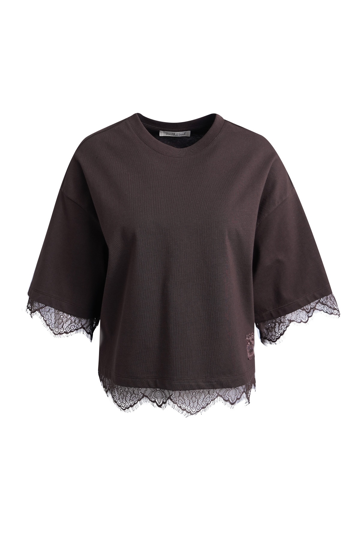 Smith & Soul Rundhalsshirt mit Spitzenkante