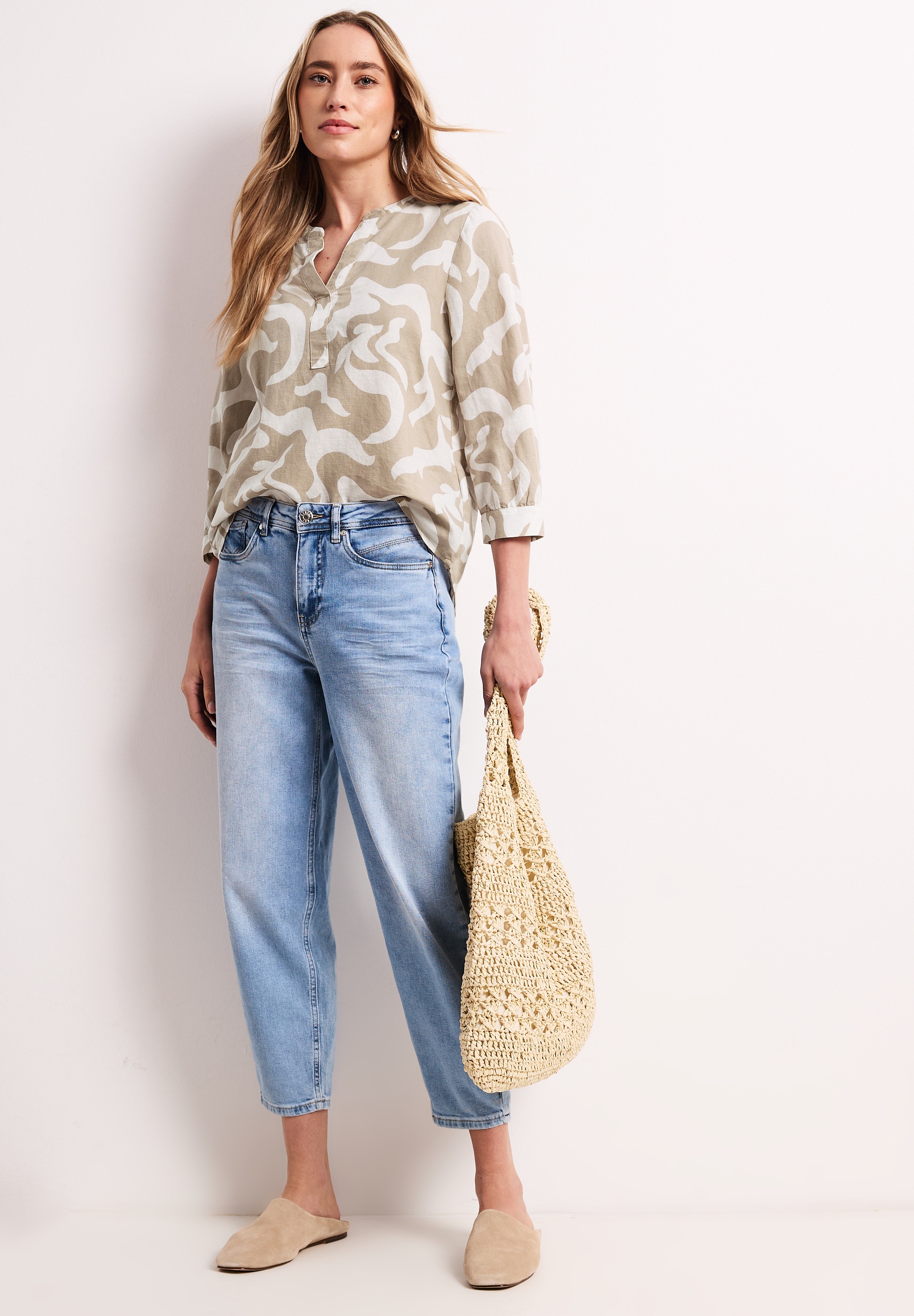 STREET ONE Langarmbluse aus Leinen