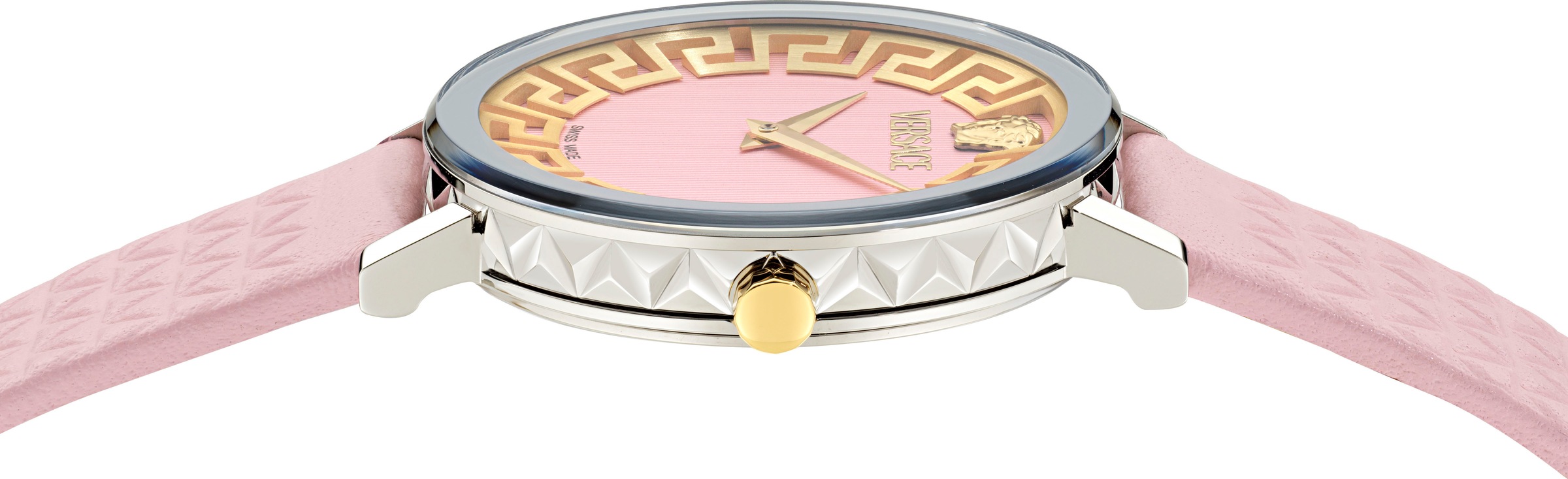Versace Quarzuhr »VERSACE DAEDALUS«, Armbanduhr, Damenuhr, Swiss Made, Lederarmband, analog, Saphirglas