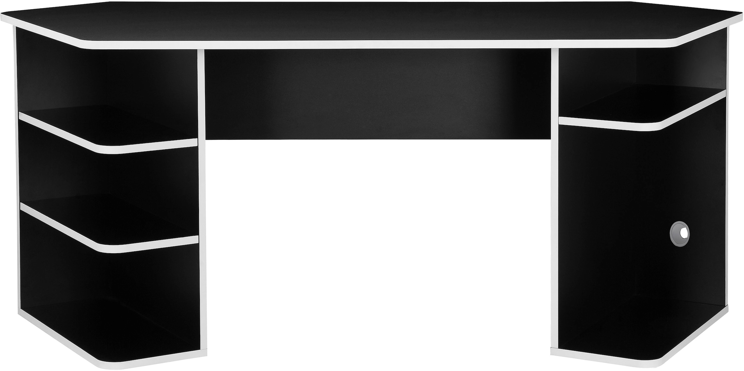 INOSIGN Gamingtisch »Game, Computertisch, Eckschreibtisch«, Towerfach, Kabeldurchlass, asymetrisches Design, Breite 180 cm