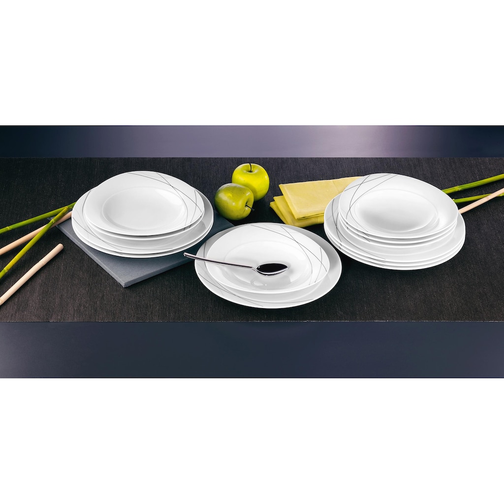 Seltmann Weiden Tafelservice »Teller Set, Geschirr-Set Trio Highline«, (Set, 12 tlg.)