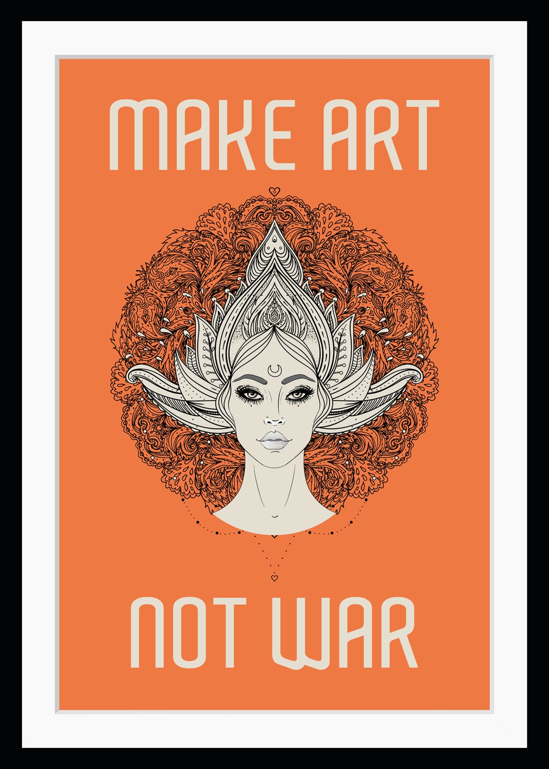 queence Bild "MAKE ART NOT WAR", HD Premium Poster-Druck inkl. Holzrahmen günstig online kaufen