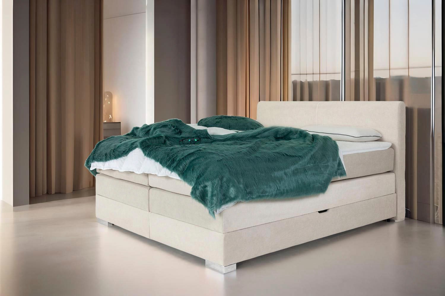Home affaire Boxspringbett "Juliste inkl. Bettkasten und PUR-Schaum-Topper" günstig online kaufen