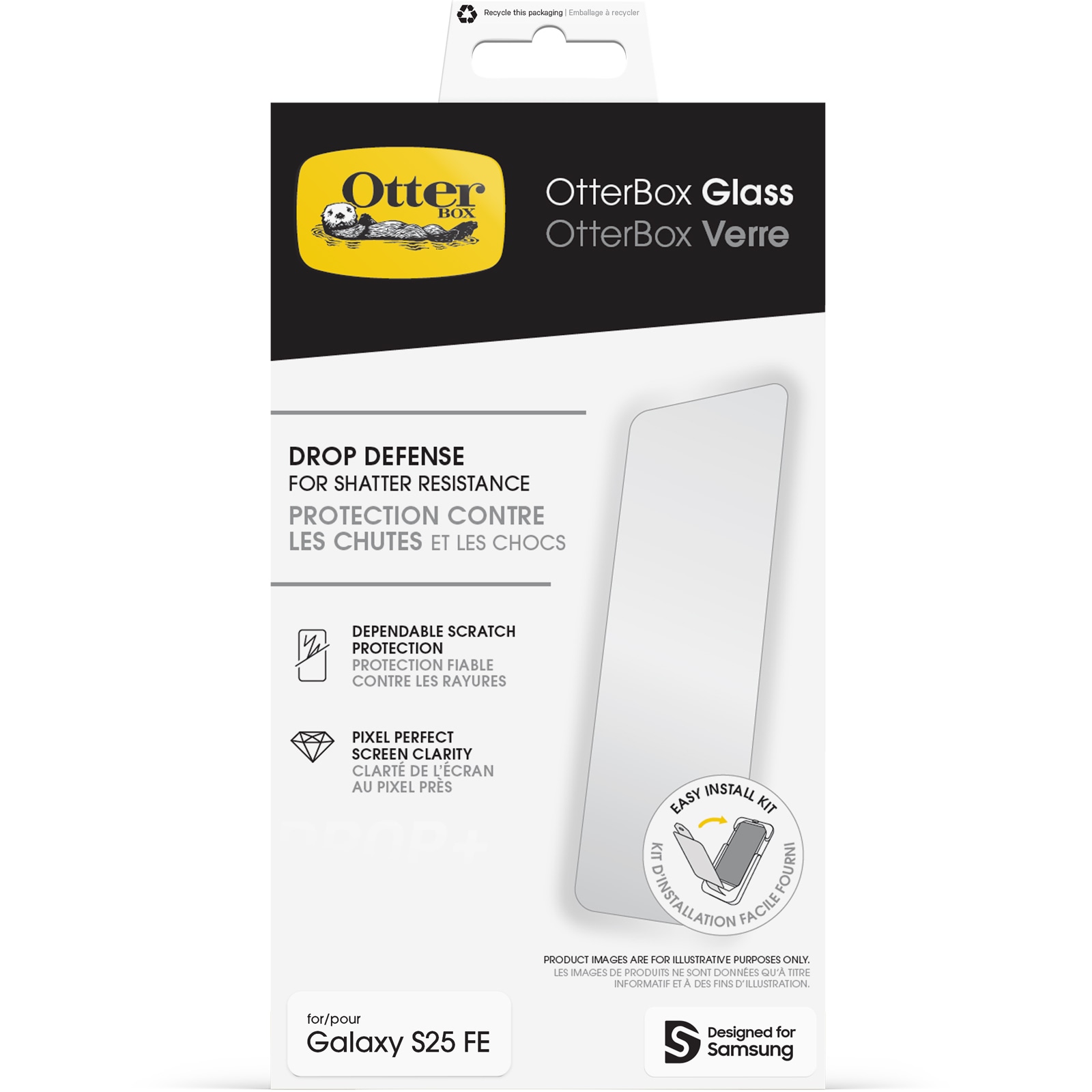 Otterbox Displayschutzglas »Glass«, für Samsung Galaxy S25 FE, Displayschutzfolie, Schutzfolie, Bildschirmschutz, kratz- & stoßfest