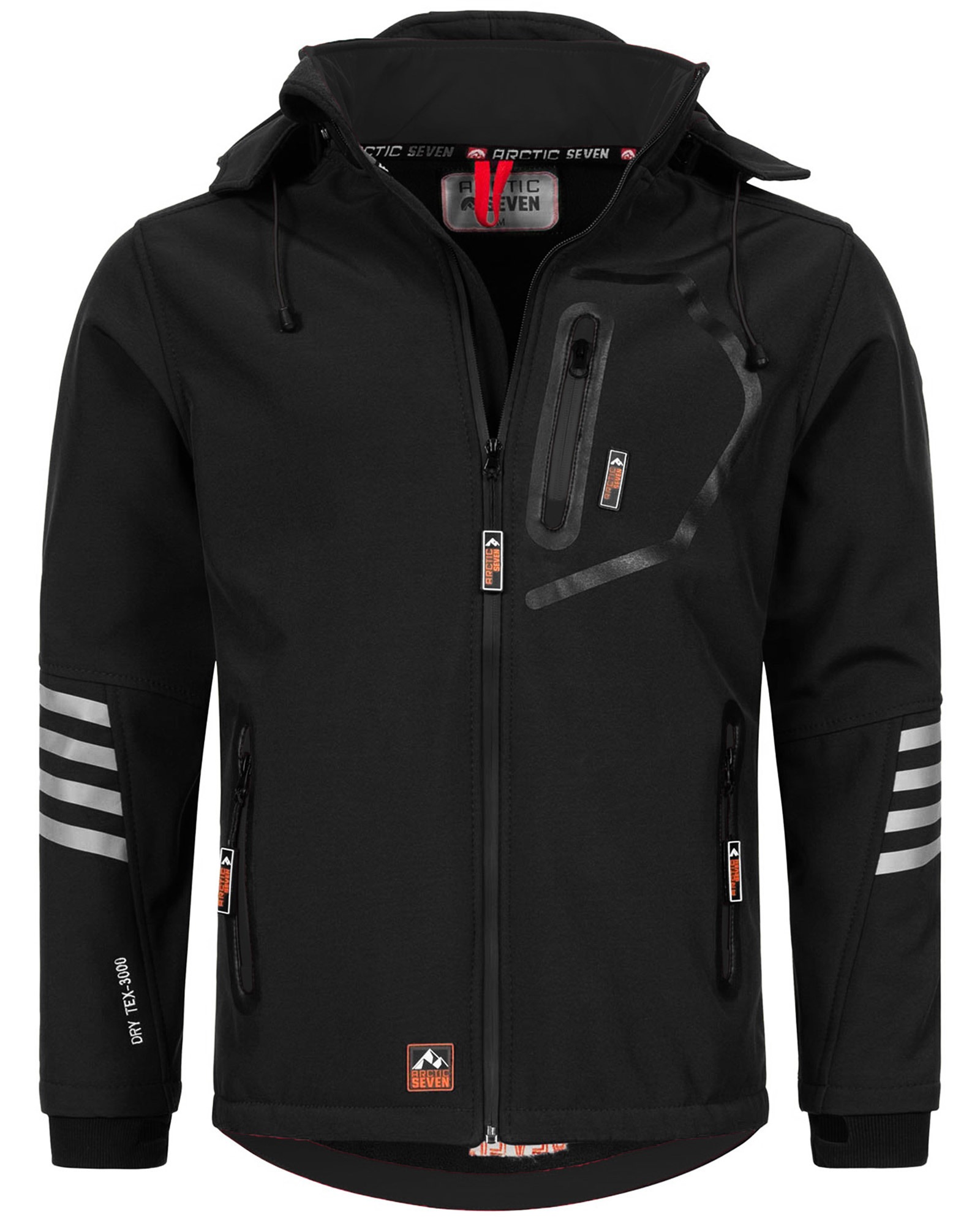 Arctic Seven Softshelljacke »ASColori«, Outdoorjacke mit abnehmbarer Kapuze