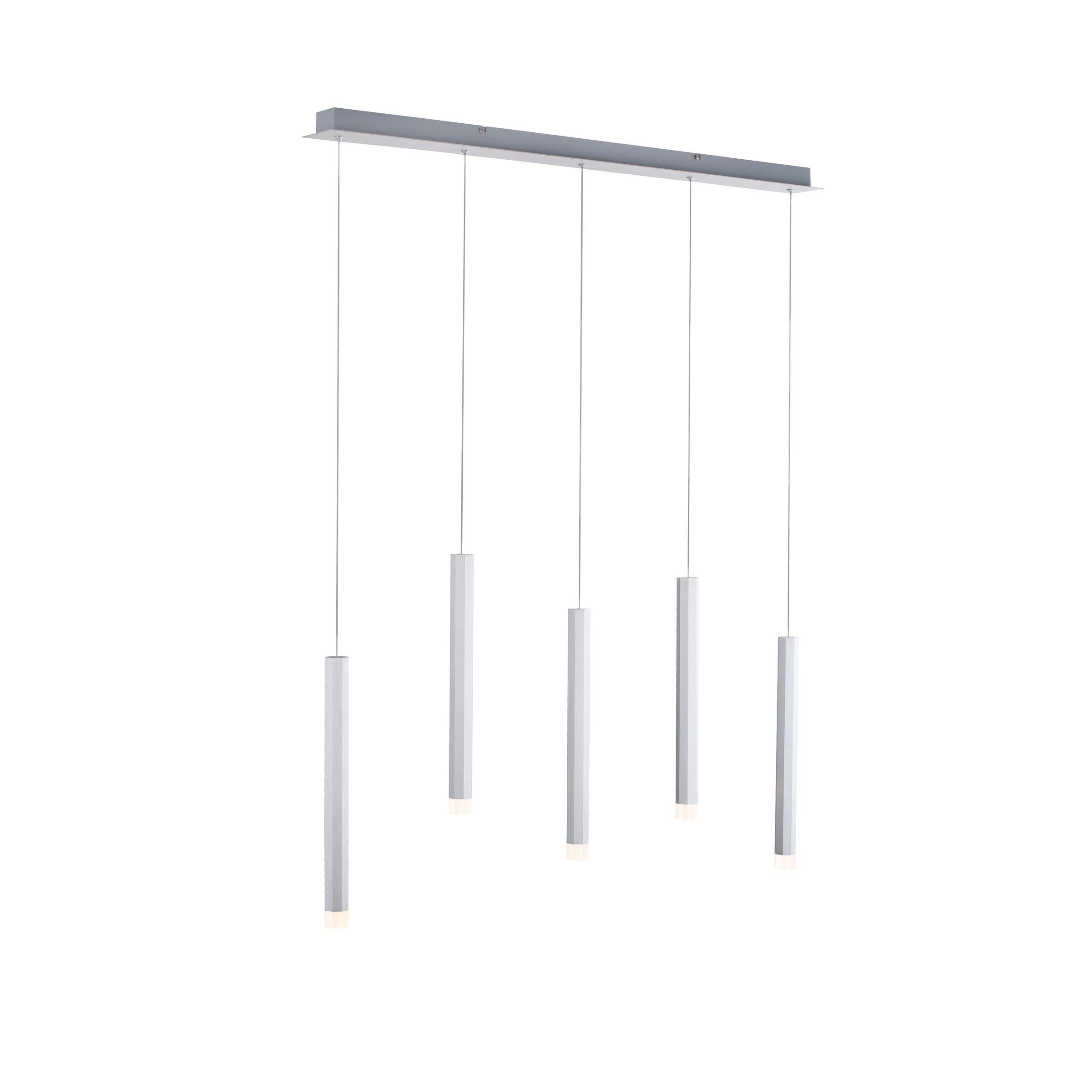 JUST LIGHT Pendelleuchte "BRUNO", grau (aluminiumfarben), 5, H: 120cm, 1 Stk., Leuchten, LED, Pendelleuchte