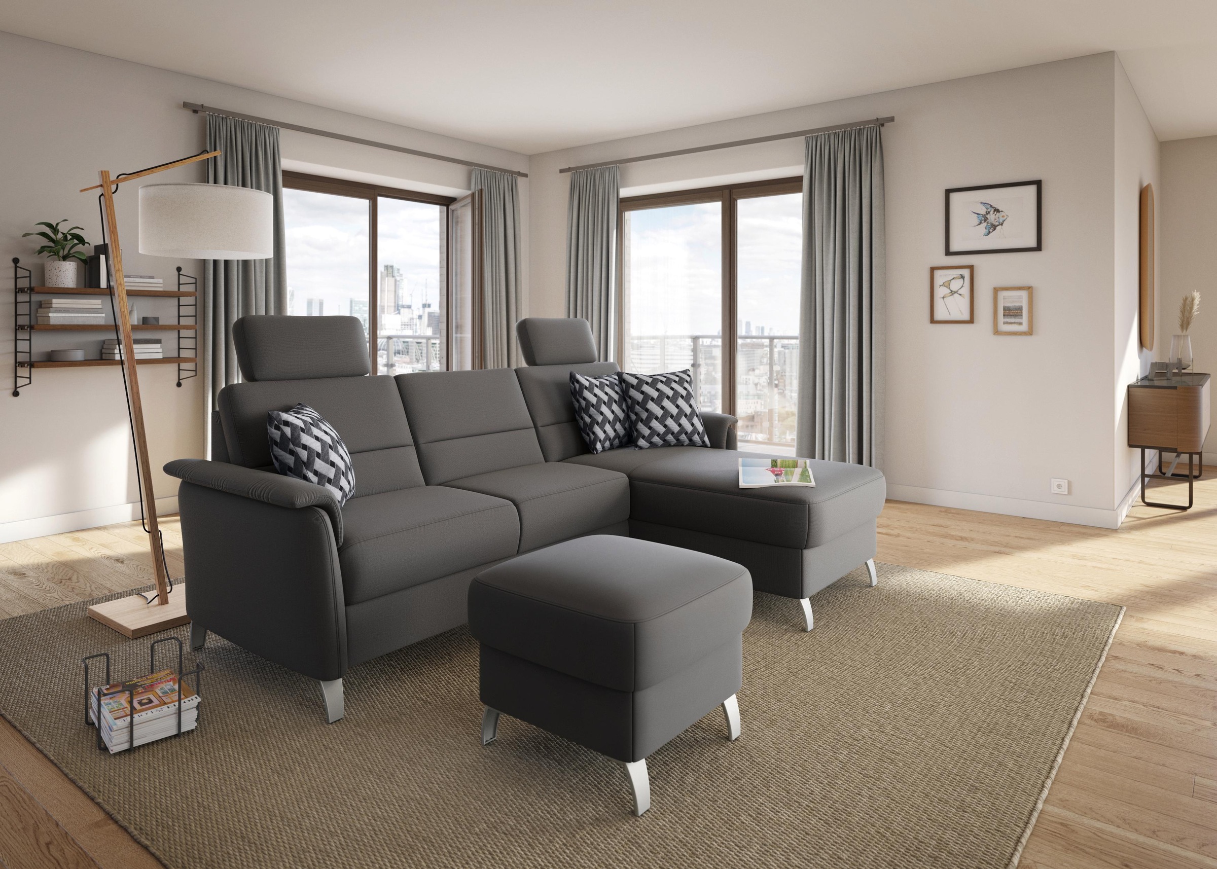 sit&more "Palmera L-Form, B: 244 cm" optional Bettfunktion & Bettkasten, Fe günstig online kaufen