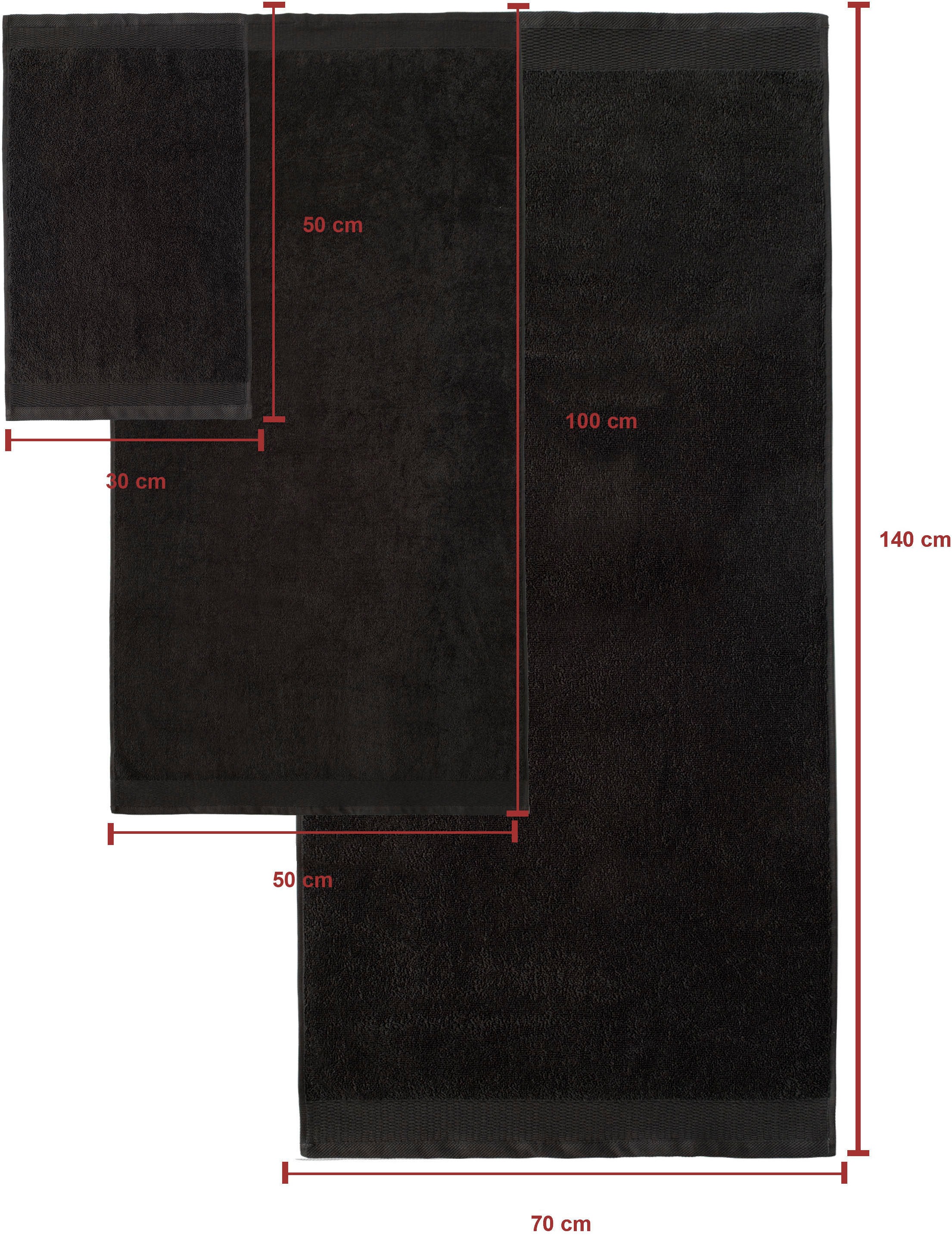 OTTO home Handtuch Set »Fenya, flauschig und weich, Premium Handtücher, 550 gr/m²« Set 6 Stk. Walkfrottier mit Bordüre, Set, 100% Baumwolle, Hotel-Qualität, 5 Jahre Garantie