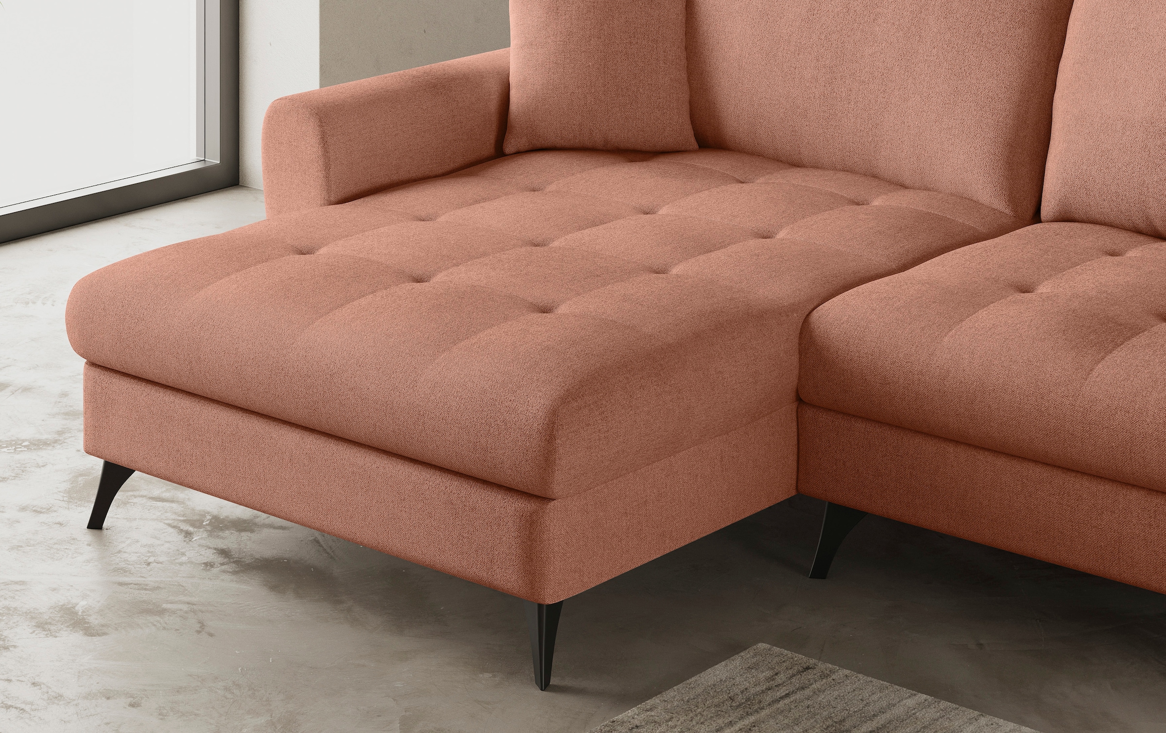 Mr. Couch Ecksofa »Blackburn II L-Form«, Wahlweise mit Kaltschaumpolsterung bis 140 kg belastbar