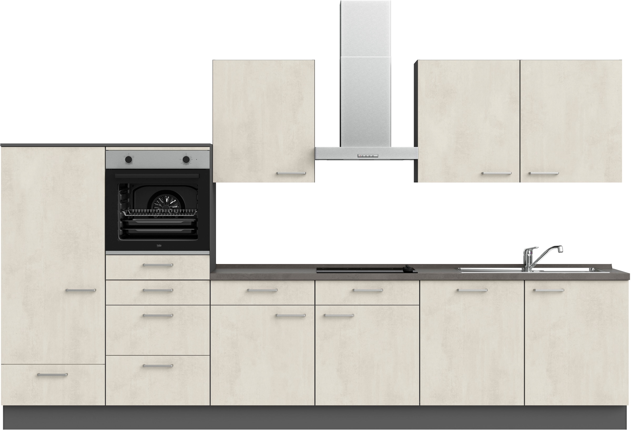 nobilia Küchenzeile ""Riva I", NEU: individuell anpassbar mit gratis Profi-Beratung" vormontiert, Breite 360 cm, Ausrichtung wählbar, wahlw. mit E-Geräten