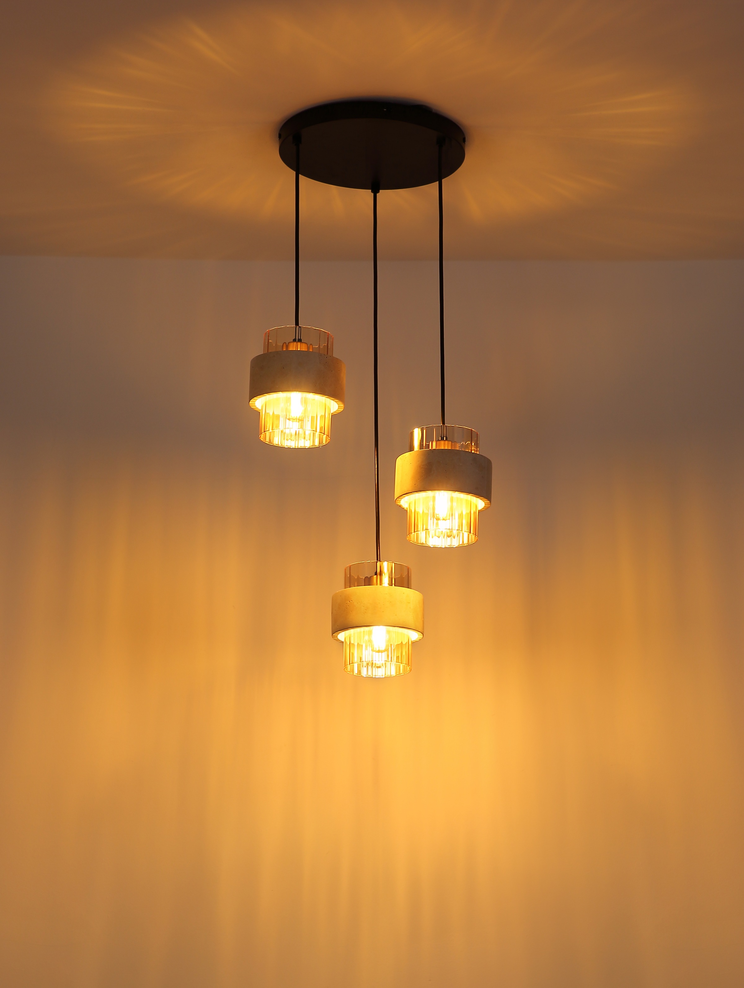 GLOBO LIGHTING Hängeleuchte »DAREN« E27 1 Stk. Hängeleuchte mit Glas & Stein, edel, warm & dekorativ