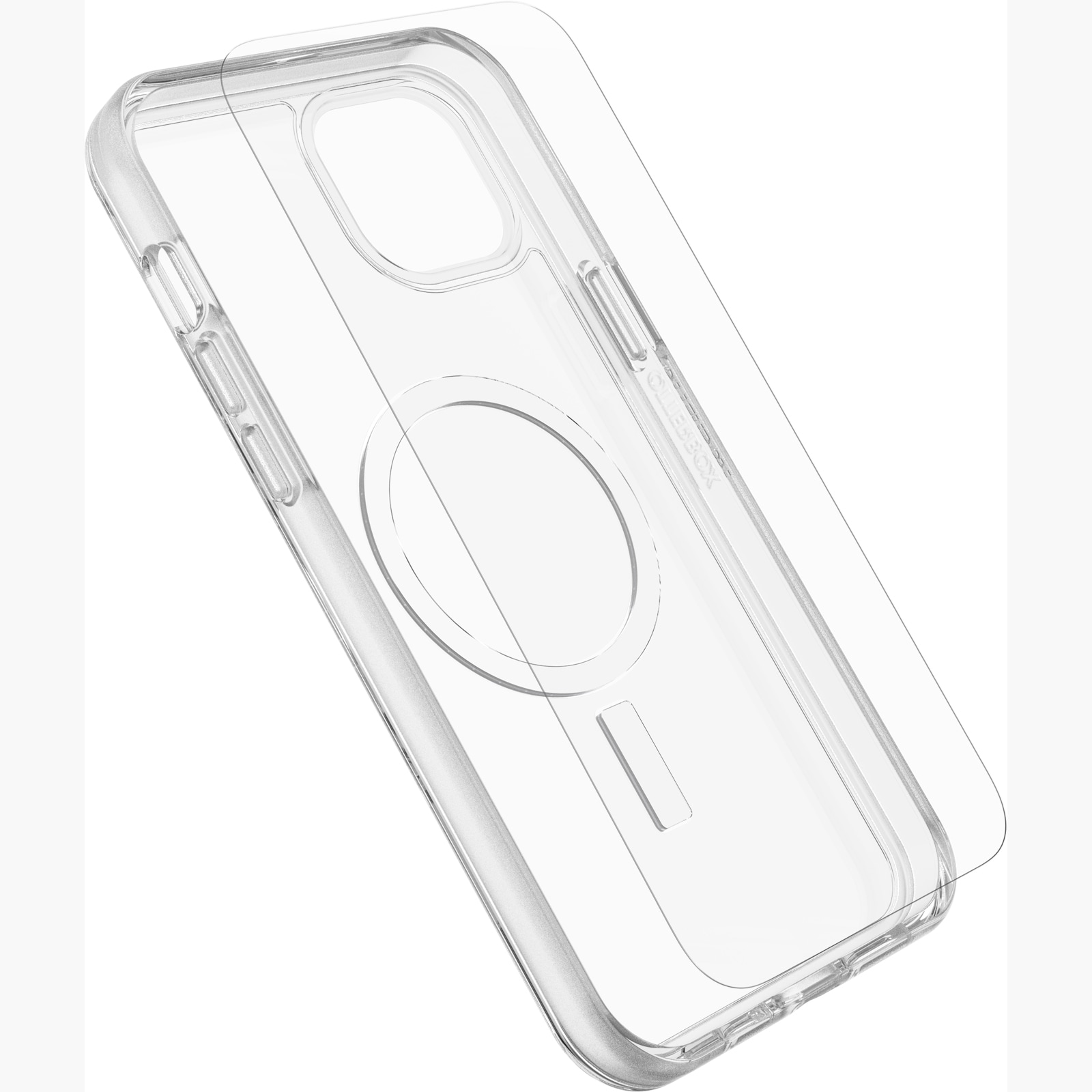Otterbox Backcover »Symmetry Clear MagSafe Hülle,Glass,Charger KIT für iPhone 15 Plus«, Apple iPhone 15 Plus, Protection und Power Kit, DROP+, widerstandsfähig, Kantenschutz