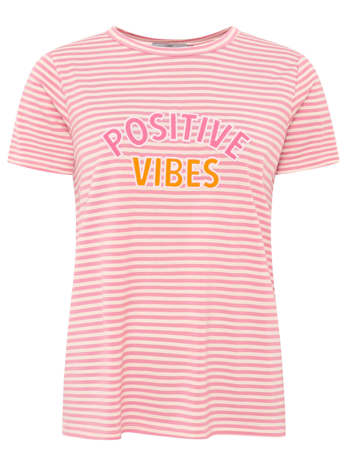 Zwillingsherz T-Shirt ""Positive Vibes"" gestickter Statement Schriftzug, R günstig online kaufen