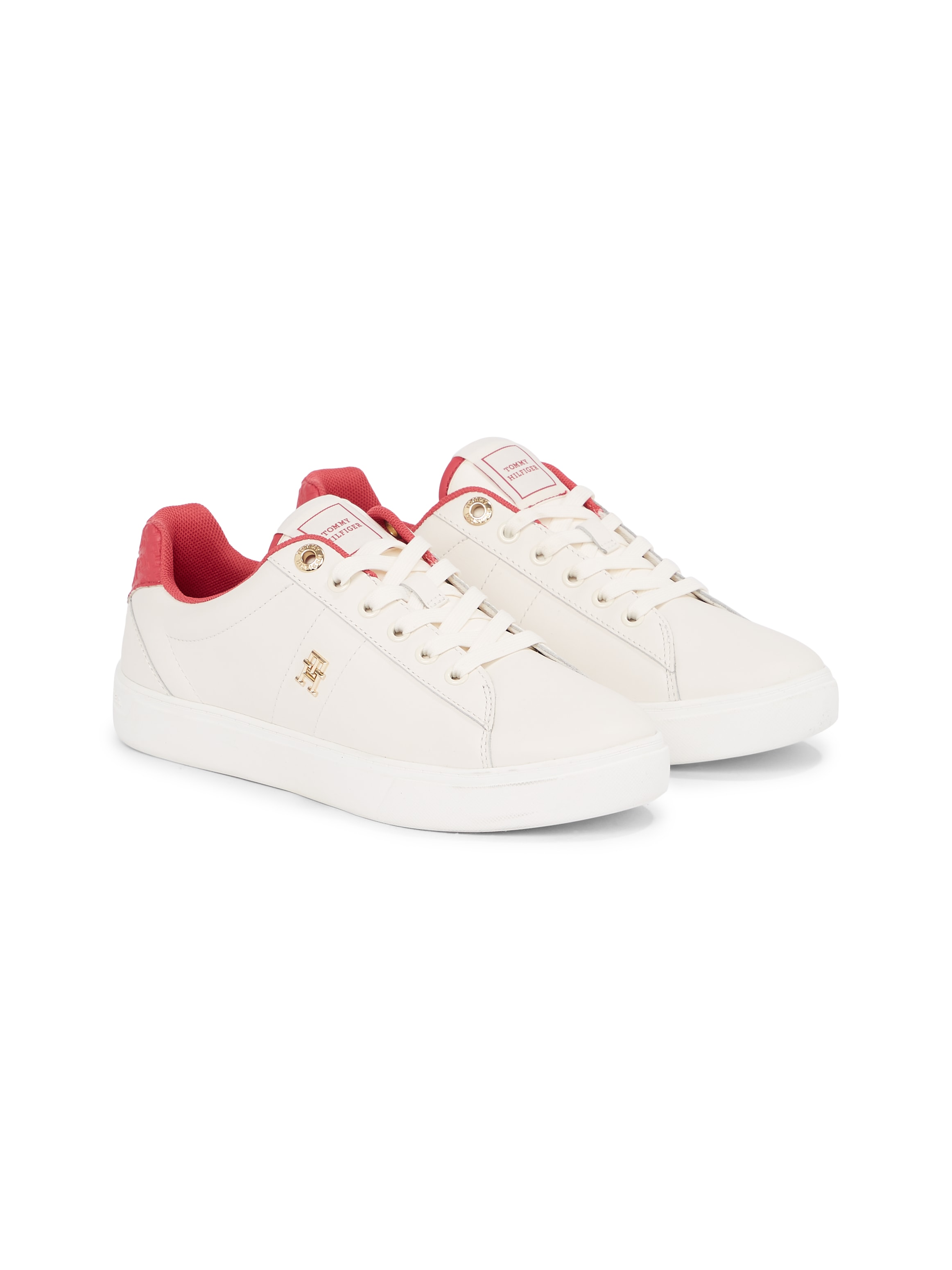 Tommy Hilfiger Plateausneaker »ELEVATED ESSENT SNEAKER MONOGRAM«, Schnürer, Freitzeitschuh, Halbschuh mit gepolstertem Schaftrand