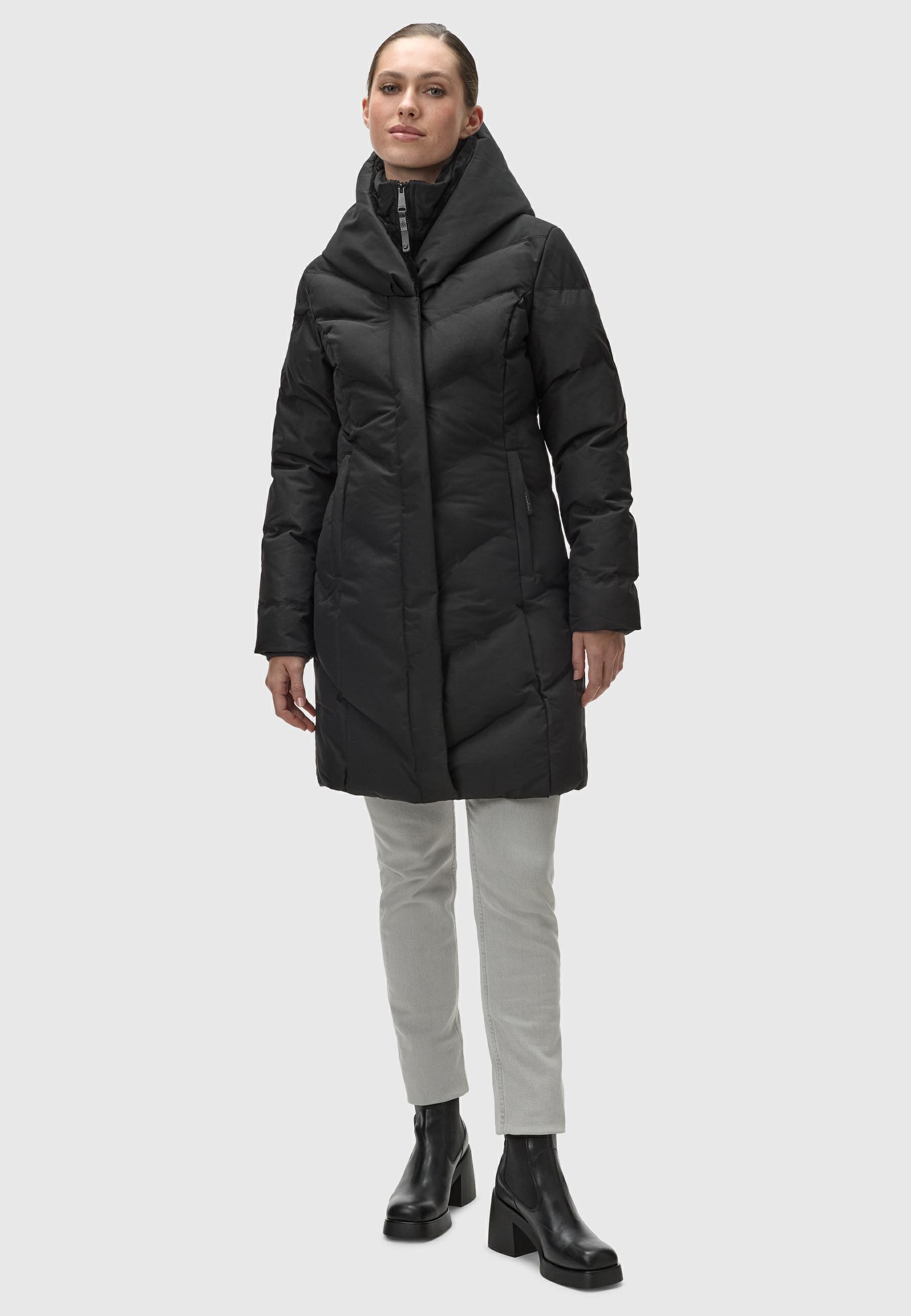 Ragwear Steppmantel »Natalka Cosy« wasserdichter Mantel mit flauschigem Kunstfell-Kragen