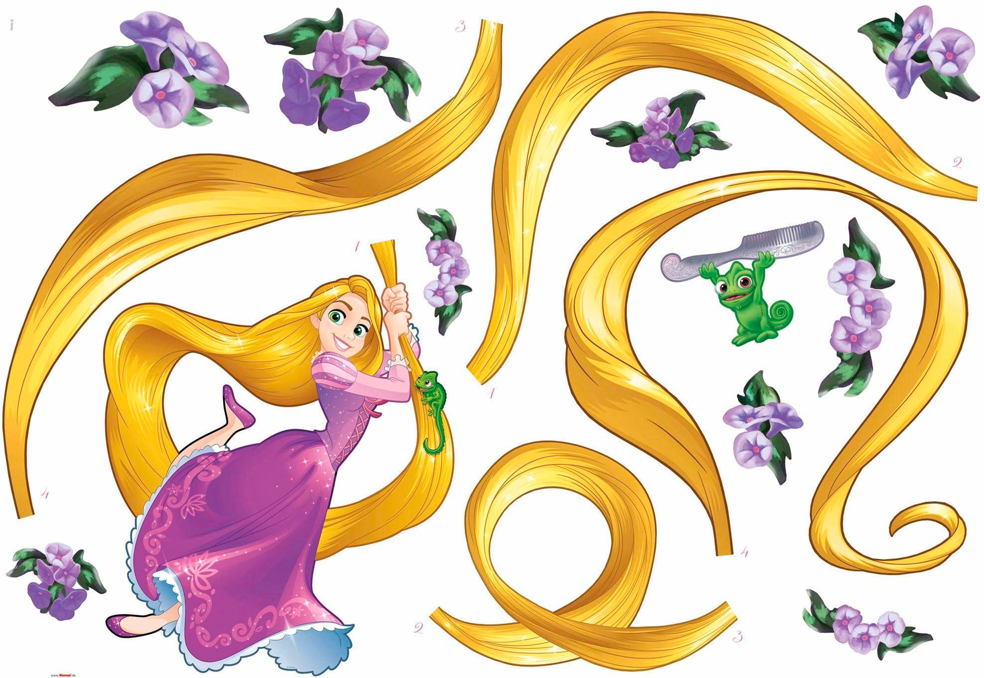 Komar Wandtattoo "Rapunzel - Größe 100 x 70 cm" selbstklebend, Wandsticker, Kinderzimmer