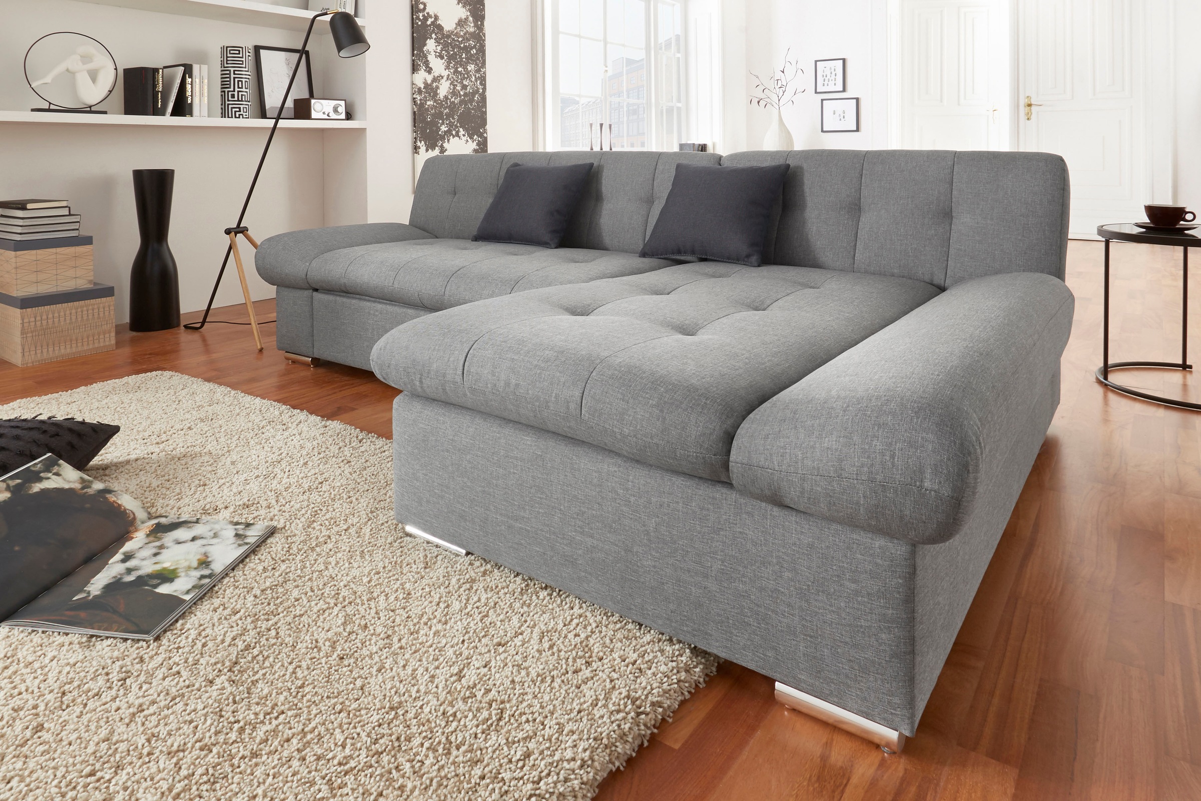 TRENDMANUFAKTUR Ecksofa "Reggae II, moderne Optik, Armteilverstellung, B/T günstig online kaufen