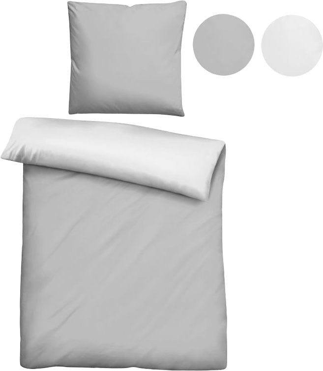 Castell Wendebettwäsche »Uni-Microfaser-Satin«, (2 tlg.), hautsympathische Microfaser Satin Qualität, 100% Polyester, Bett- und Kopfkissenbezug mit Reißverschluss, pflegeleicht, mit feinem Glanz, samtig weicher Stoff