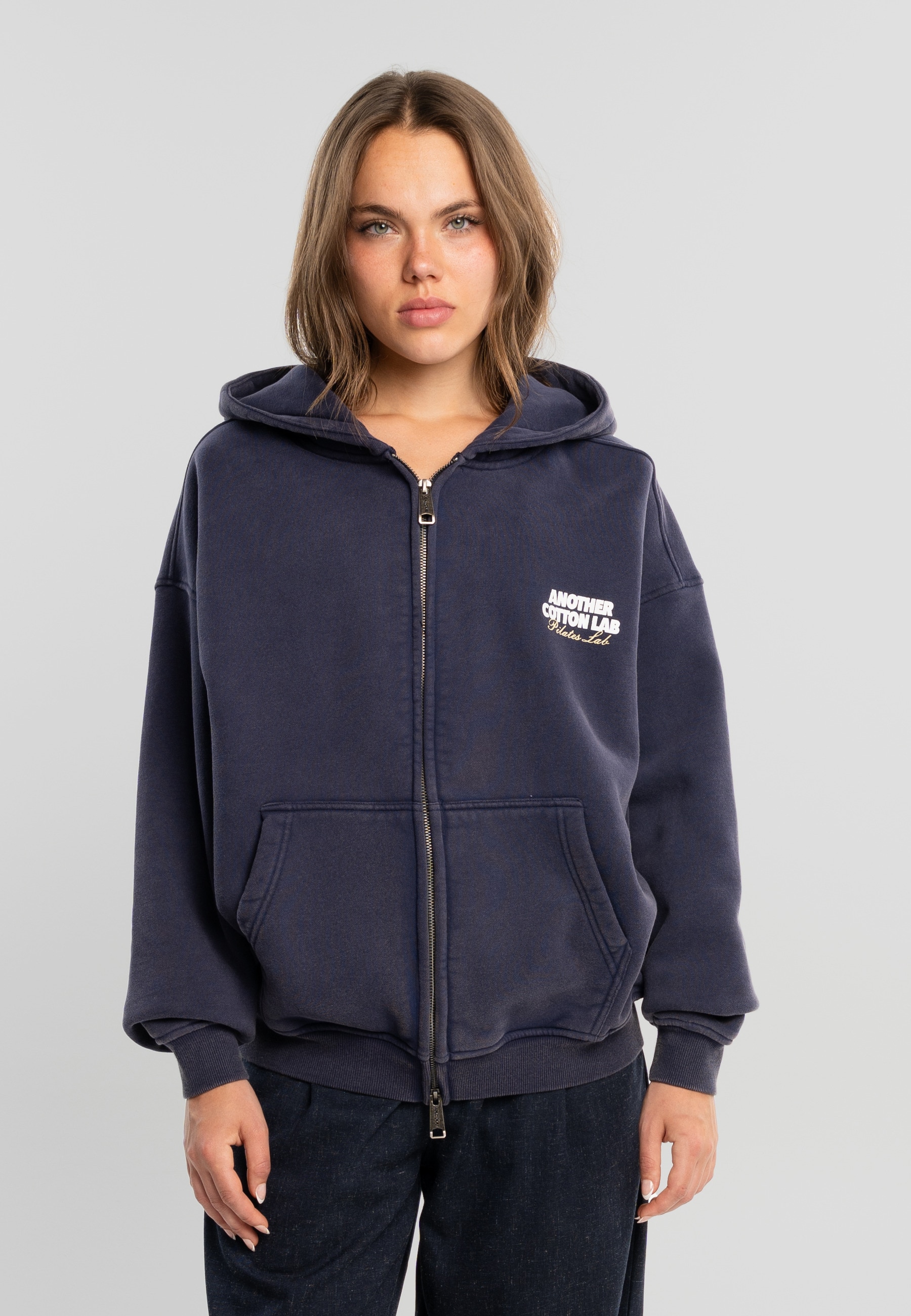 Another Cotton Lab Funktions-Kapuzensweatjacke »Another Cotton Lab Community Clubhouse Washed Zip Hoodie«