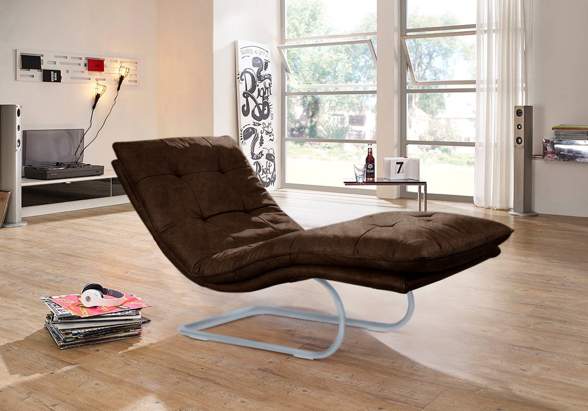 W.SCHILLIG Relaxliege »daily dreams« in Waffelkissen-Optik, wahlweise mit Motor, silber matt, in 2 Breiten