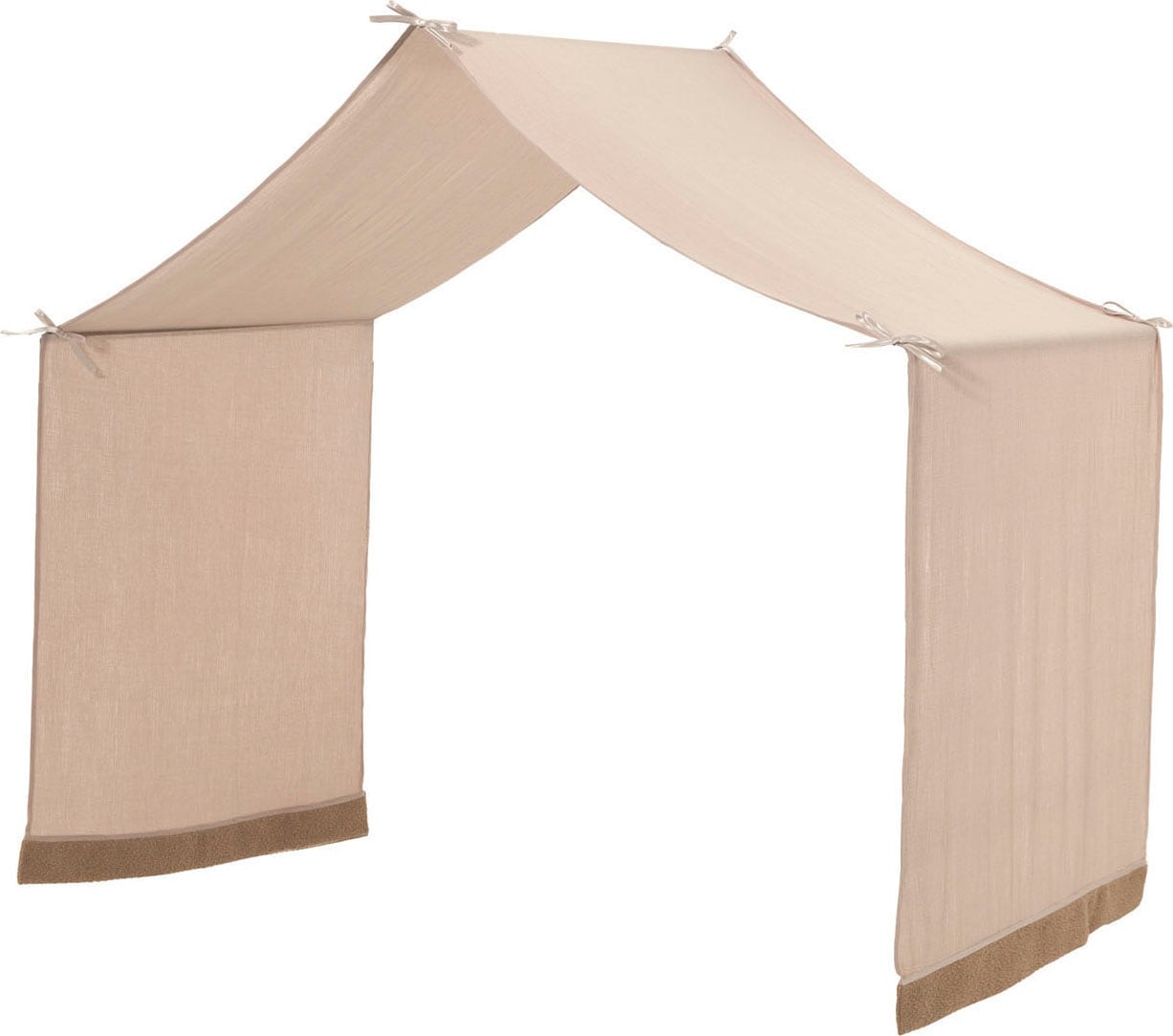 Home affaire Hausbett »Forrest 90/200 aus massiver Buche, weiß mit Rausfallschutz vorne«, inkl. Sprossenumrandung, m. Textilhimmel, mit und ohne Bettschublade