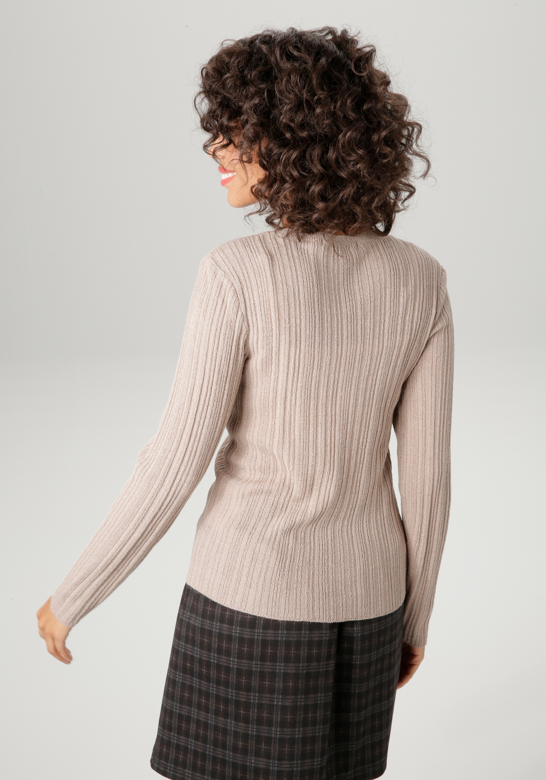 Aniston CASUAL Strickpullover, im Ripp-Muster-Mix - NEUE KOLLEKTION
