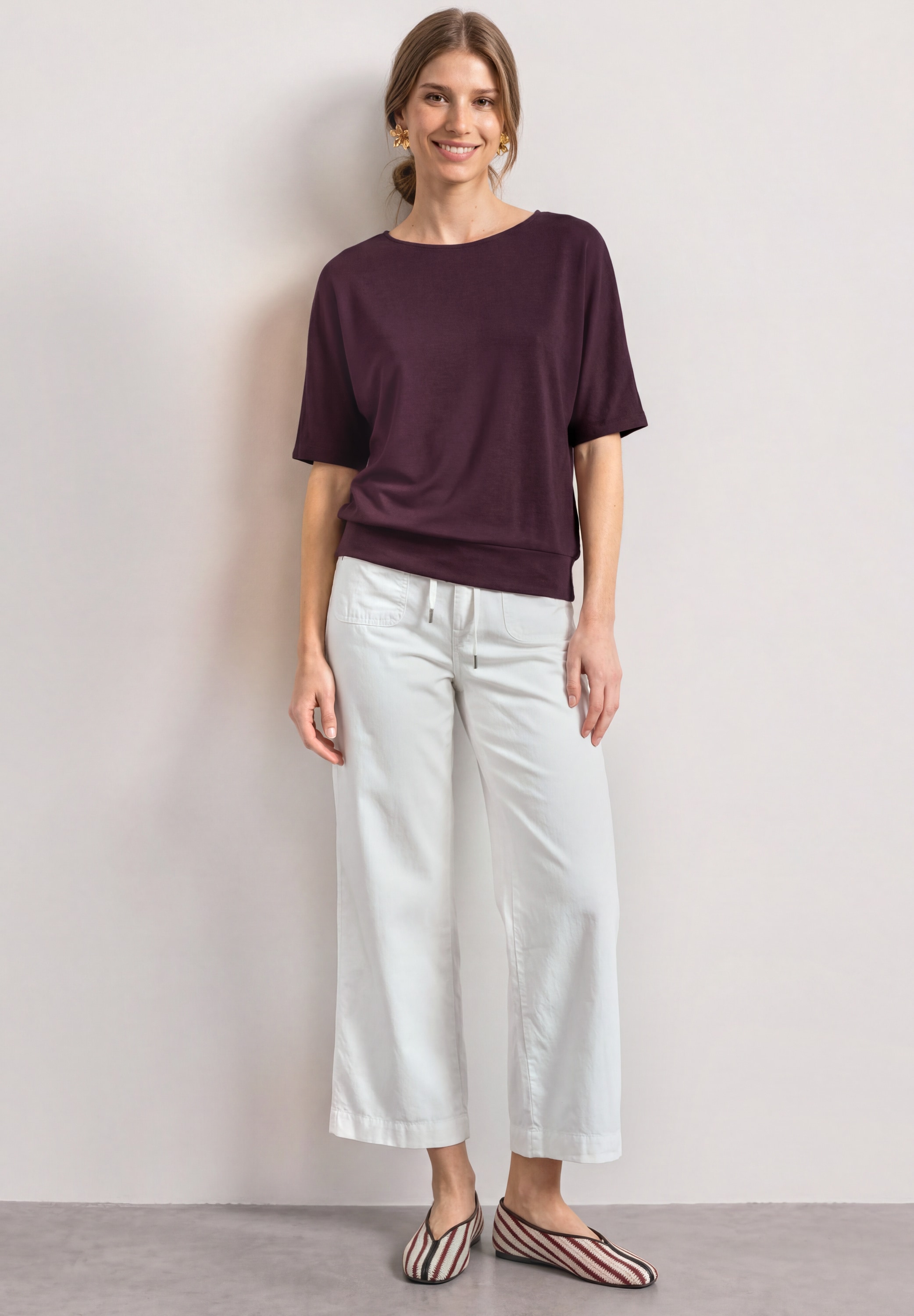 STREET ONE T-Shirt mit U-Boot-Ausschnitt