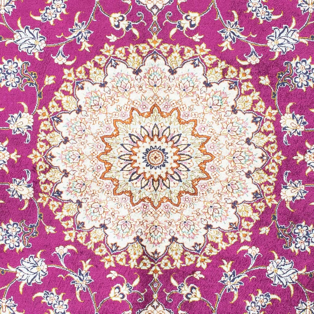 morgenland Orientteppich »Perser - Ghom - 146 x 102 cm - lila«, rechteckig, Wohnzimmer, Handgeknüpft, Einzelstück mit Zertifikat