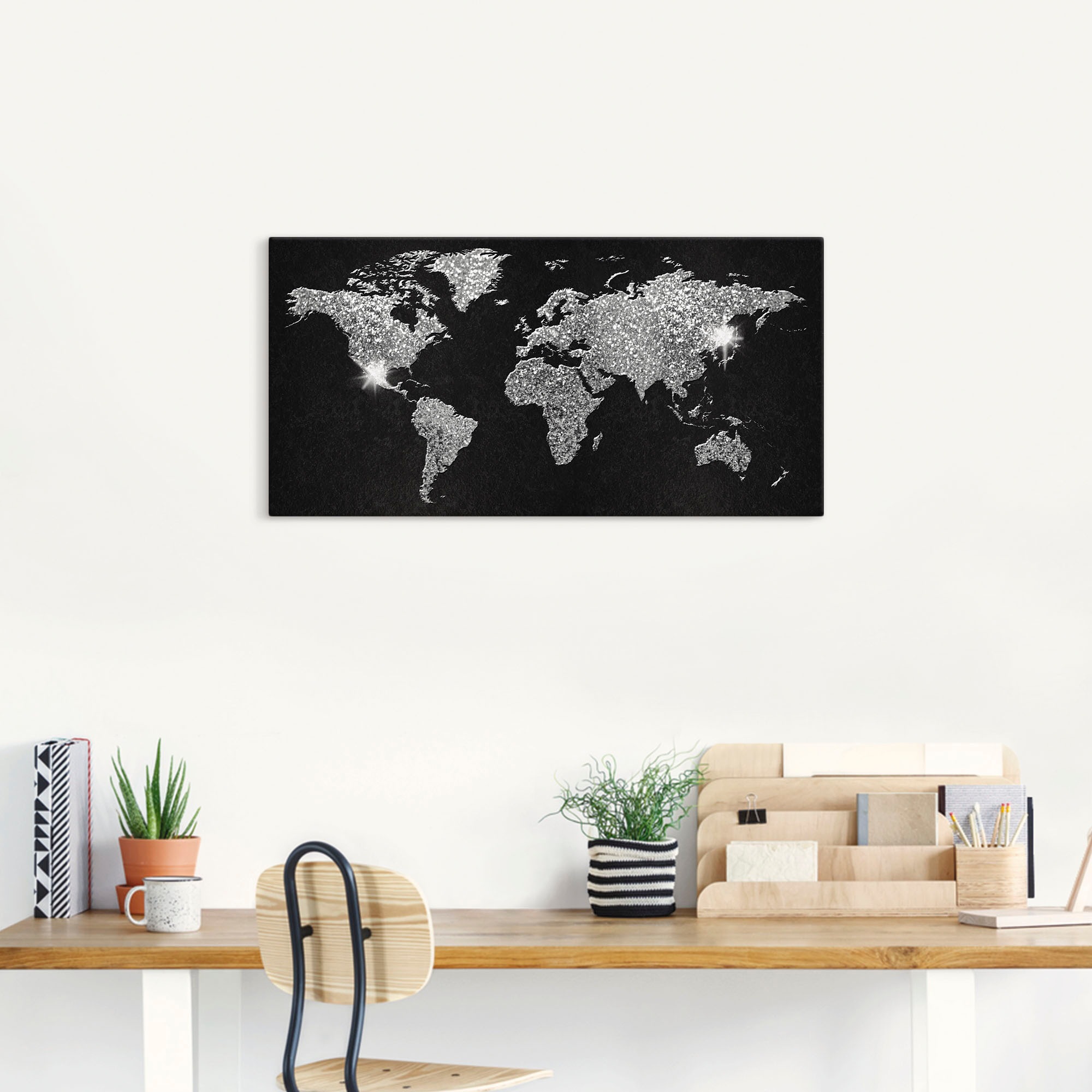 Artland Wandbild "Weltkarte Glitzer" Land- & Weltkarten 1 Stk. tlg. als Alu günstig online kaufen