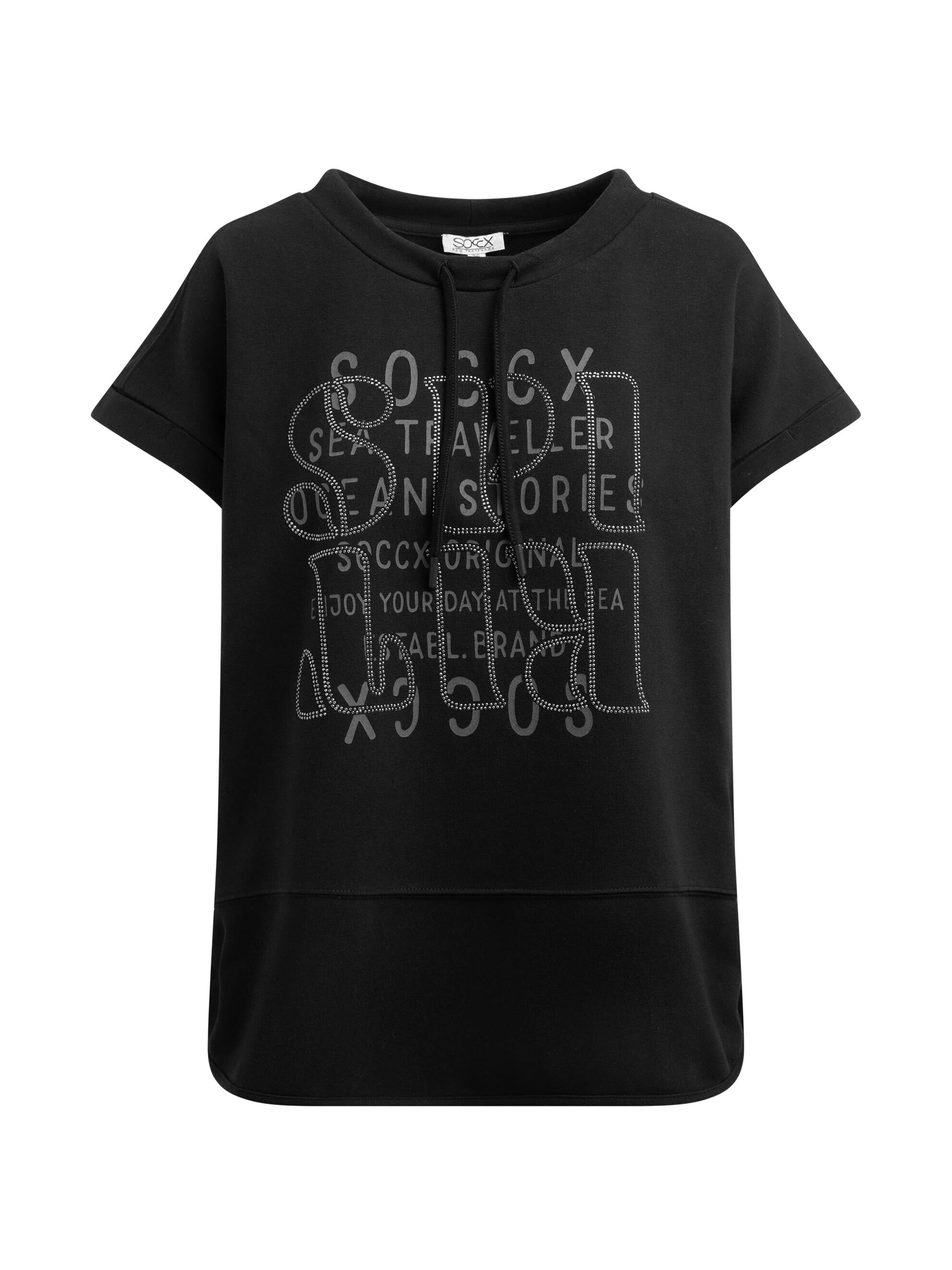 SOCCX Rundhalsshirt mit Seitenschlitze